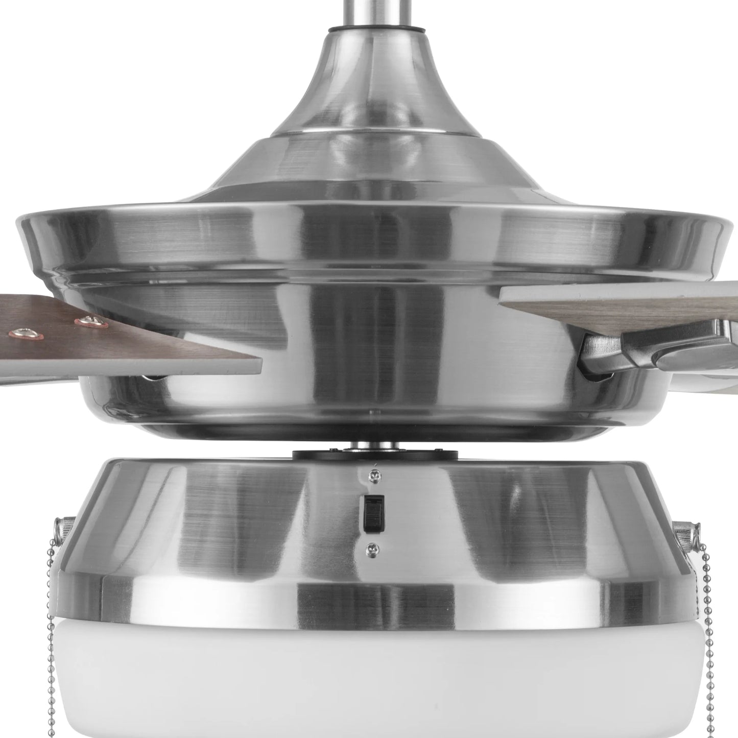 Blair 52" Nickel Modern Indoor Ceiling Fan with Light, 4 Blades, Pull Chains & Reverse Airflow