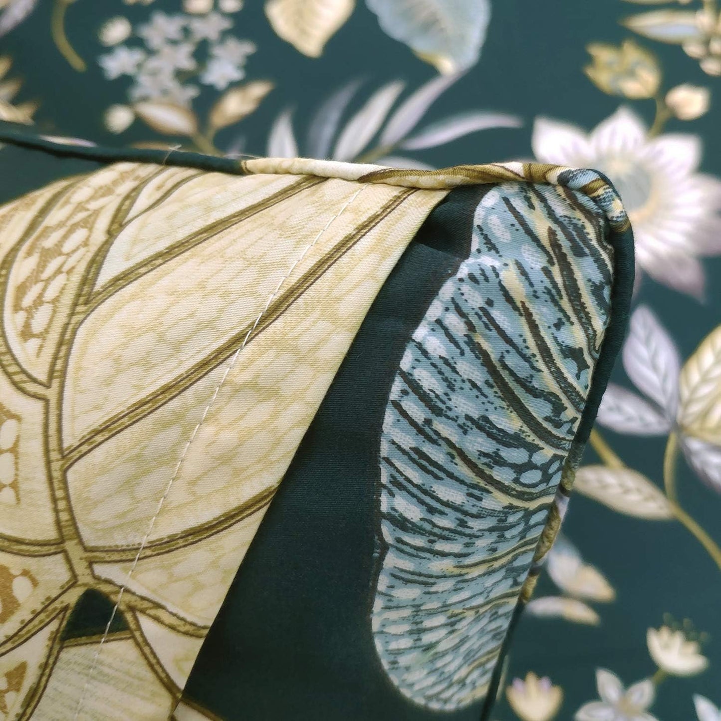 Sheets Set Queen Teal Elegant Floral Sheets Tropical Plam Leave Sunflower Bedding 800 Thread Count Luxury Summer Bedding 100% Egyptian Cotton Deep Pocket Bed Sheets Set, 4 Pieces-Queen Size