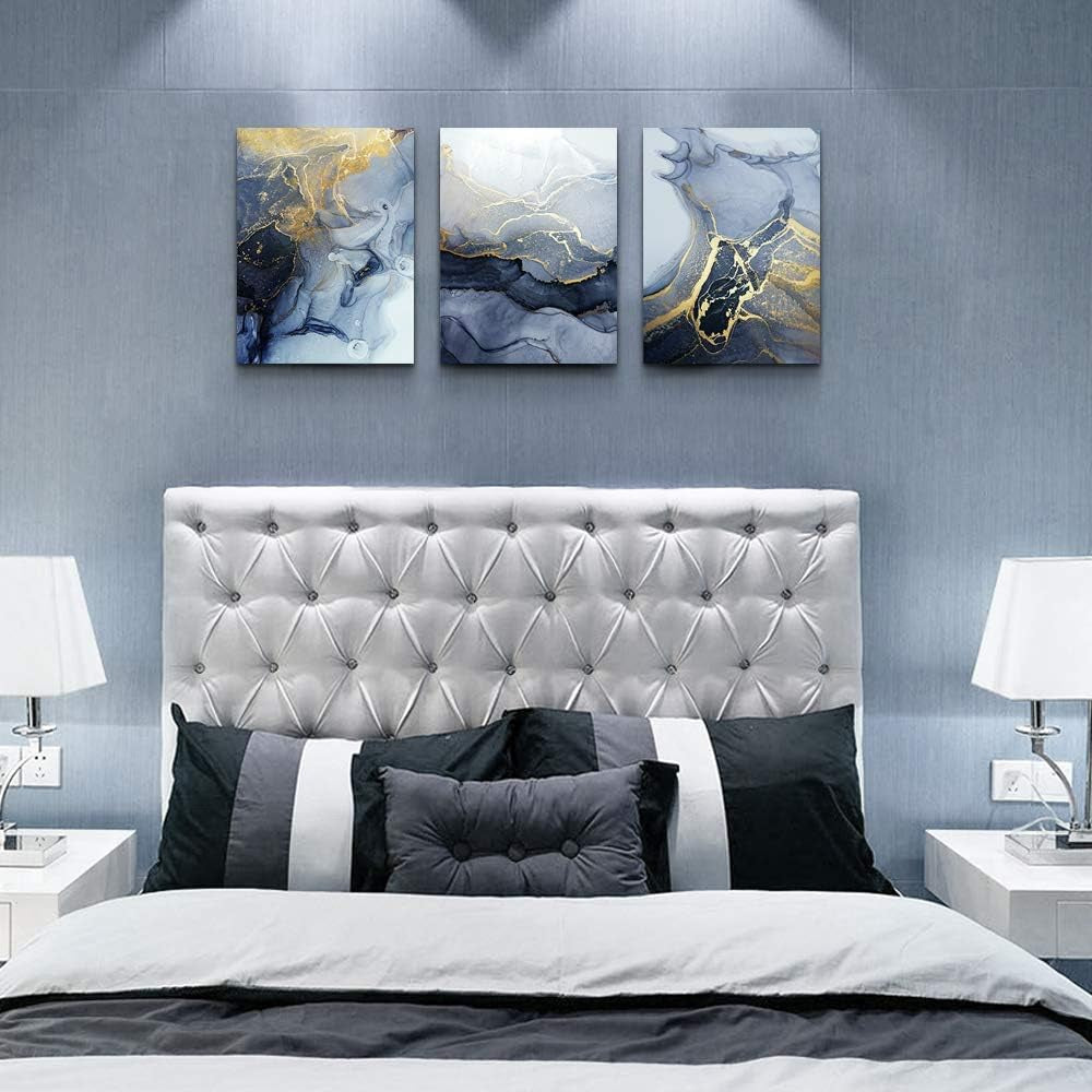 Abstract Wall Decor for Living Room Bedroom Wall Art Paintings Abstract Ink Painting Wall Artworks Hang Pictures for Office Decoration, 16X24Inch/Piece, 3 Panels Bathroom Home Decorations Posters