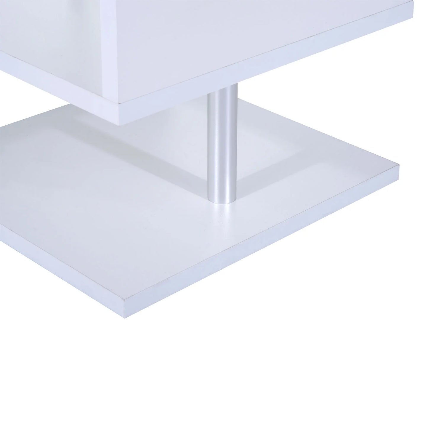 20" Modern Designer S-Shaped Multi Level Accent End Table Shelf - White
