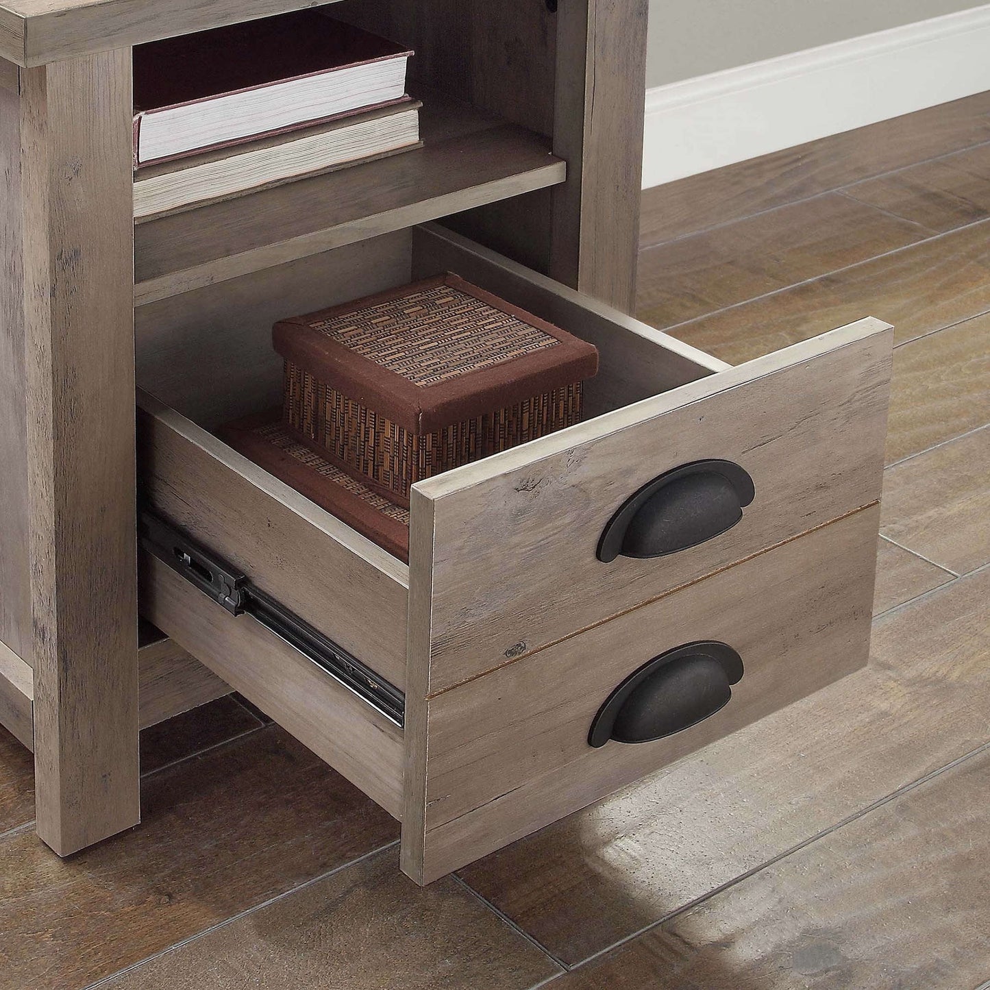 Granary Modern Farmhouse End Table, Rustic Gray