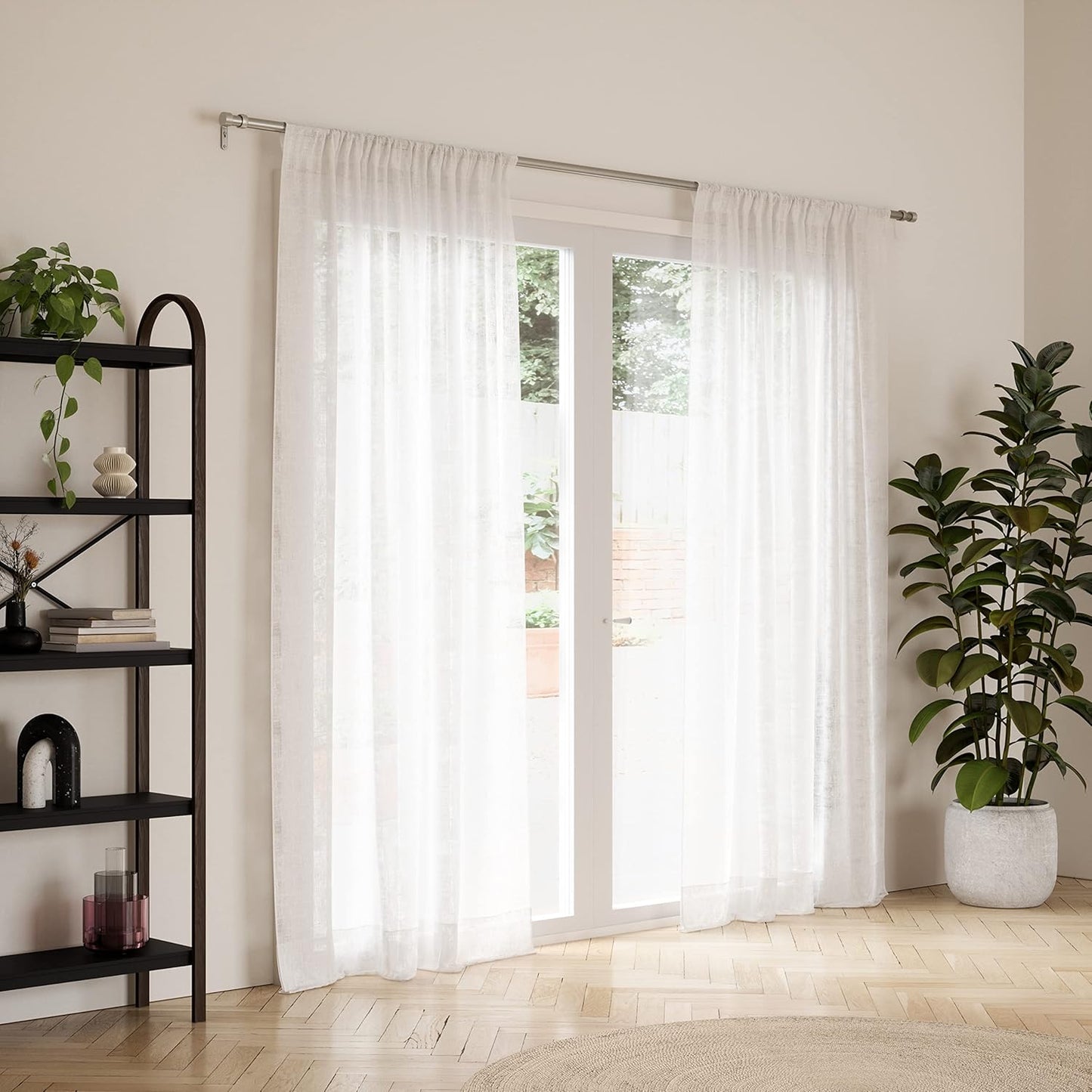 Cappa Curtain Rod, Includes 2 Matching Finials, Brackets & Hardware, 72 to 144-Inches, 2-Pack