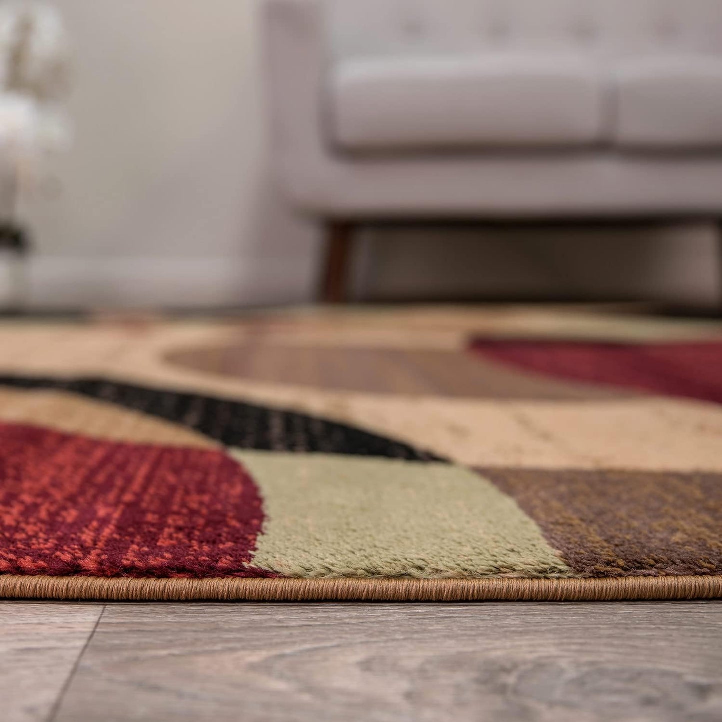 Contemporary Abstract Circles Perfect for High Traffic Areas of Your Living Room,Bedroom,Home Office,Kitchen Easy Cleaning Runner Rug 2' X 7'2" Multi
