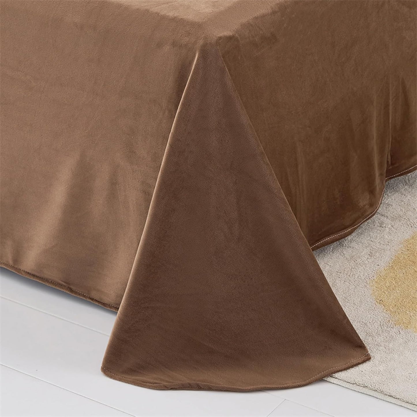5 PCS Shaggy Duvet Cover Bedding Set - Fluffy Comforter Cover Long Faux Fur Luxury Ultra Soft Cozy (Brown, King/California King)