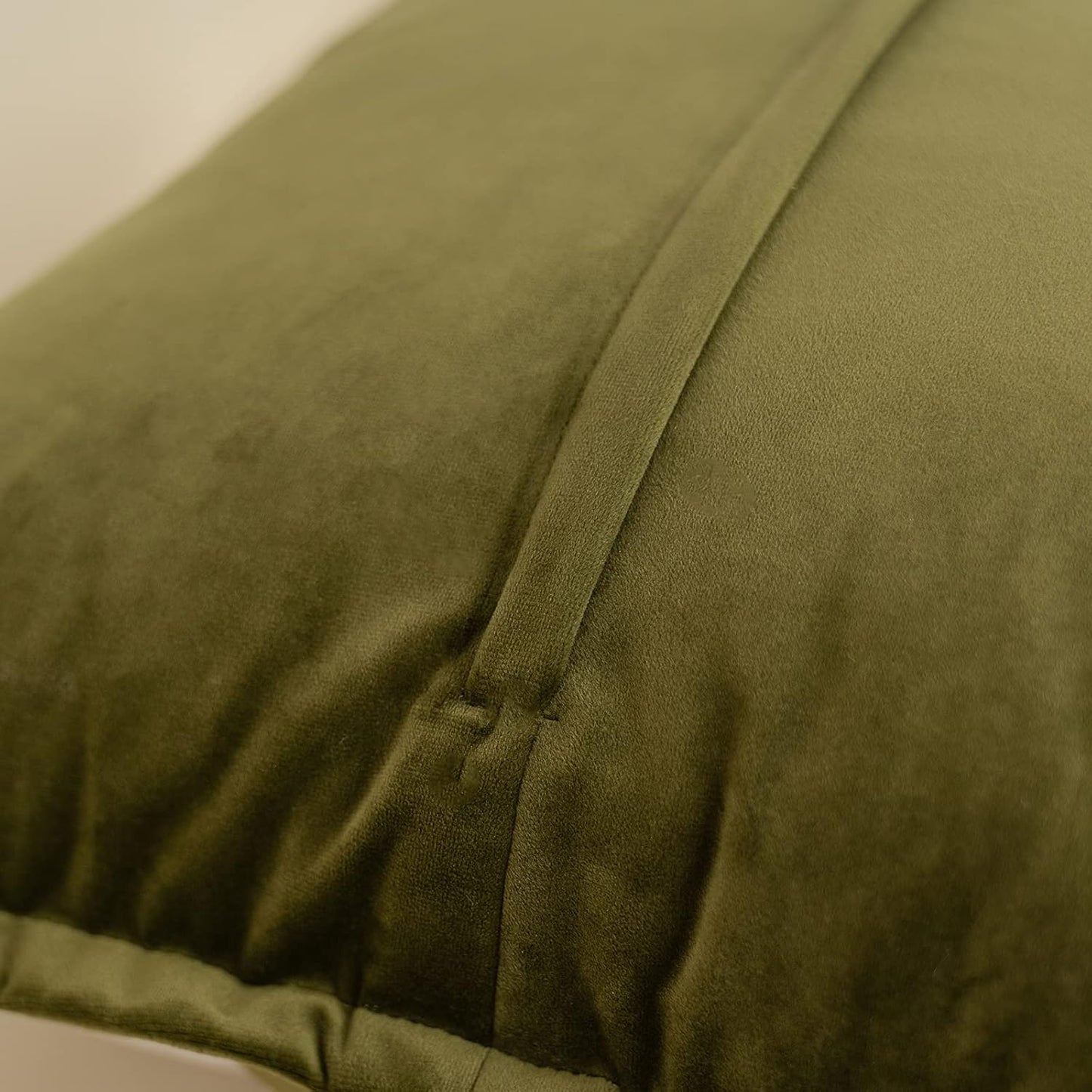 Green Decorative Velvet Throw Pillow Cover with Cloth Texture Patchwork Cushion Case Modern 18X18 Inch Pillowcase for Sofa Couch Bedroom Living Room Home Decor