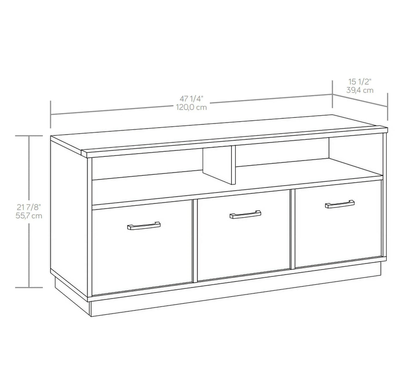 3-Door TV Stand Console for Tvs up to 50", Blackwood Finish