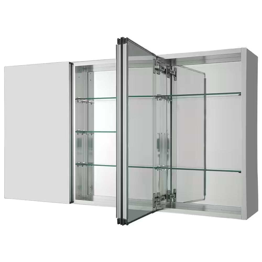 36 In. W X 31 In. H Rectangular Aluminum Medicine Cabinet with Mirror