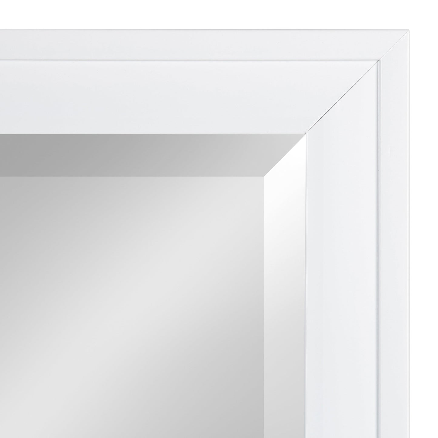 Bosc Modern Framed Rectangular Wall Mirror, 19.5 X 51.5, White, Decorative Tall Mirror with Rectangular Shape and Vibrant Beveled Edge for Wall Decor