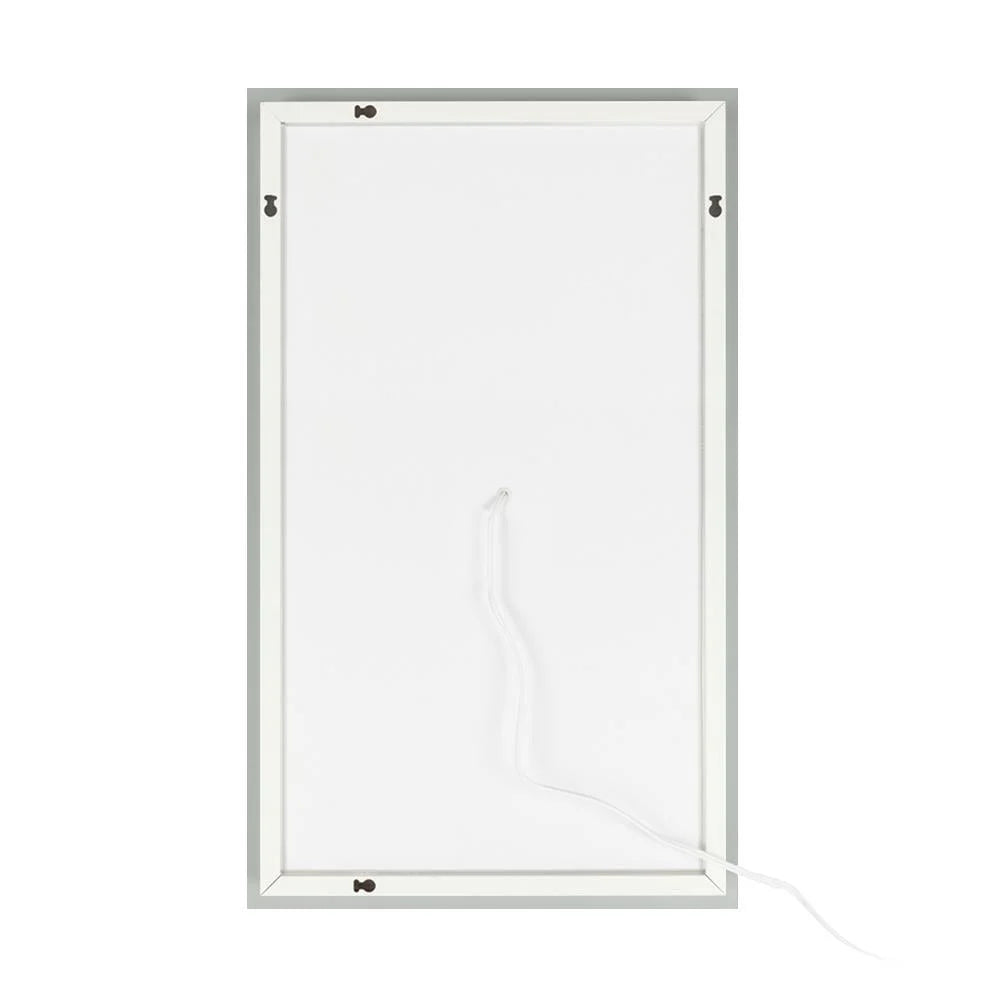 28X20 Inch LED Lighted Bathroom Mirror Silvered Wall Mounted Mirror with Touch Button,Anti Fog and IP67 Waterproof Square Mirror