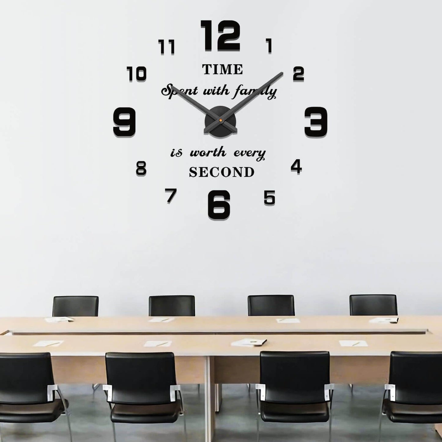 Wall Clock Big Wall Clocks for Living Room Decor, Decorative Wall Clocks Battery Operated (Black Wall Decor)