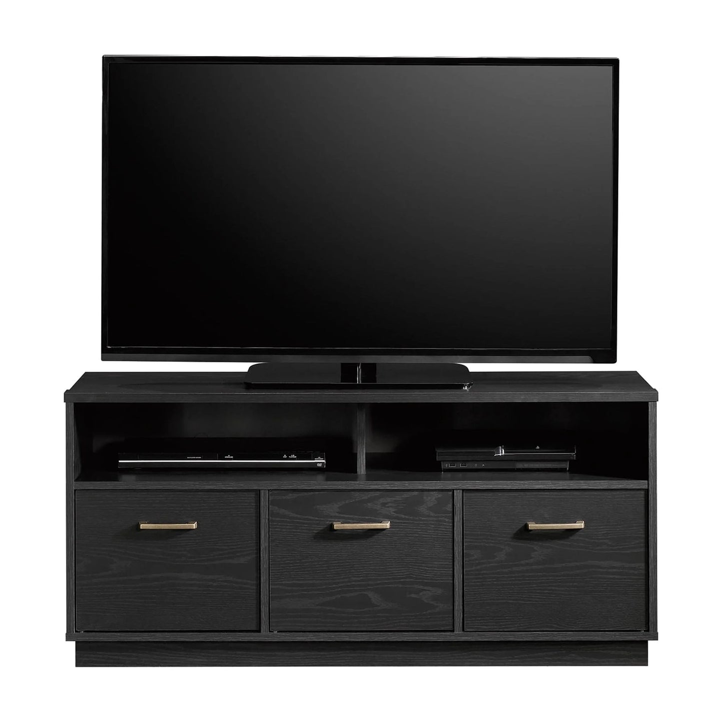 3-Door TV Stand Console for Tvs up to 50", Blackwood Finish