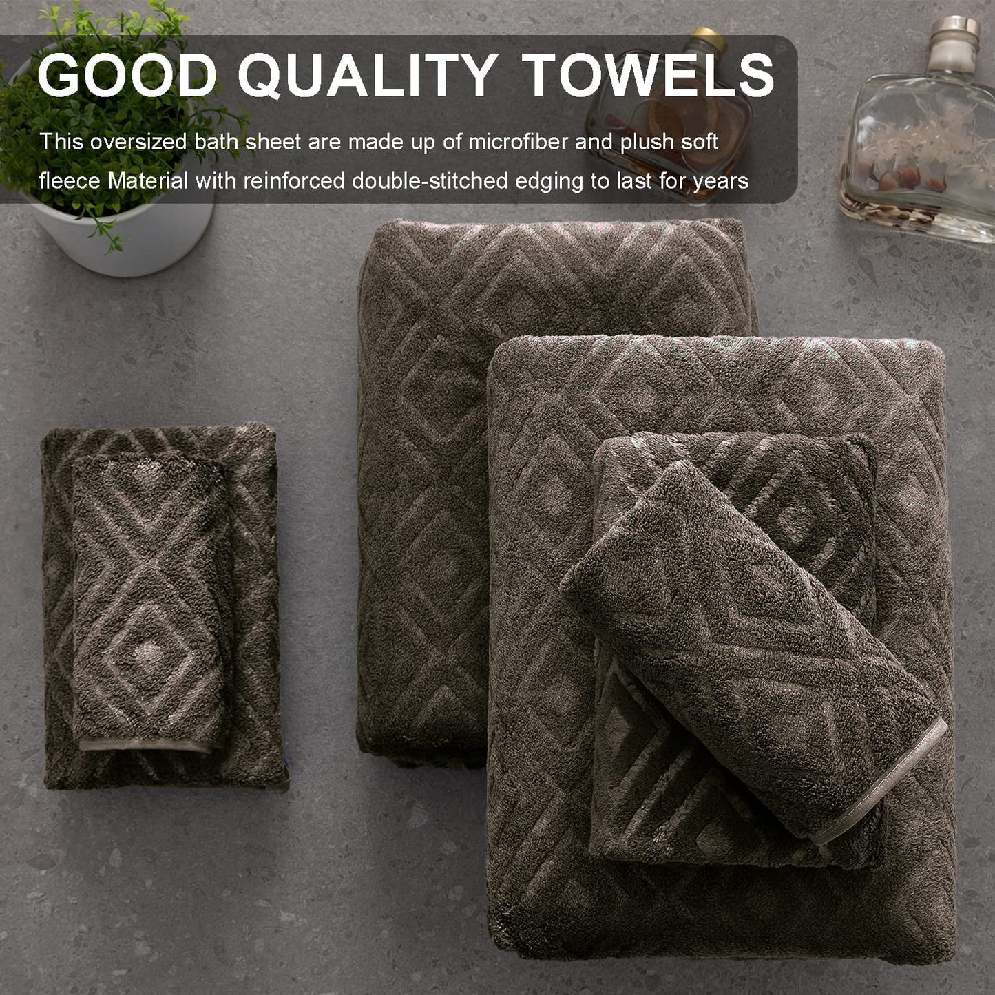 4 Pack Oversized Bath Towel Set Dark Coffee 600 GSM Ultra Soft Extra Large Bath Sheet Towels 35"X70" Bathroom Towels Hotel Luxurious Towels