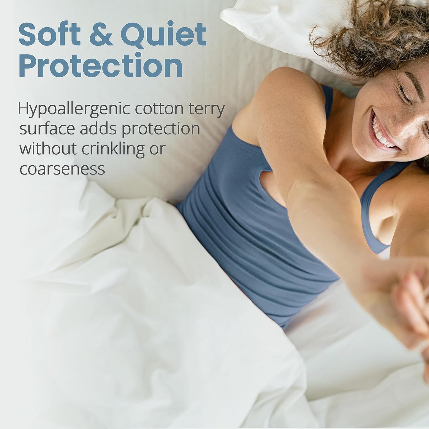 Waterproof Full Size Mattress Protector - Fitted with Stretchable Pockets - Machine Washable Cotton Mattress Cover for Bed