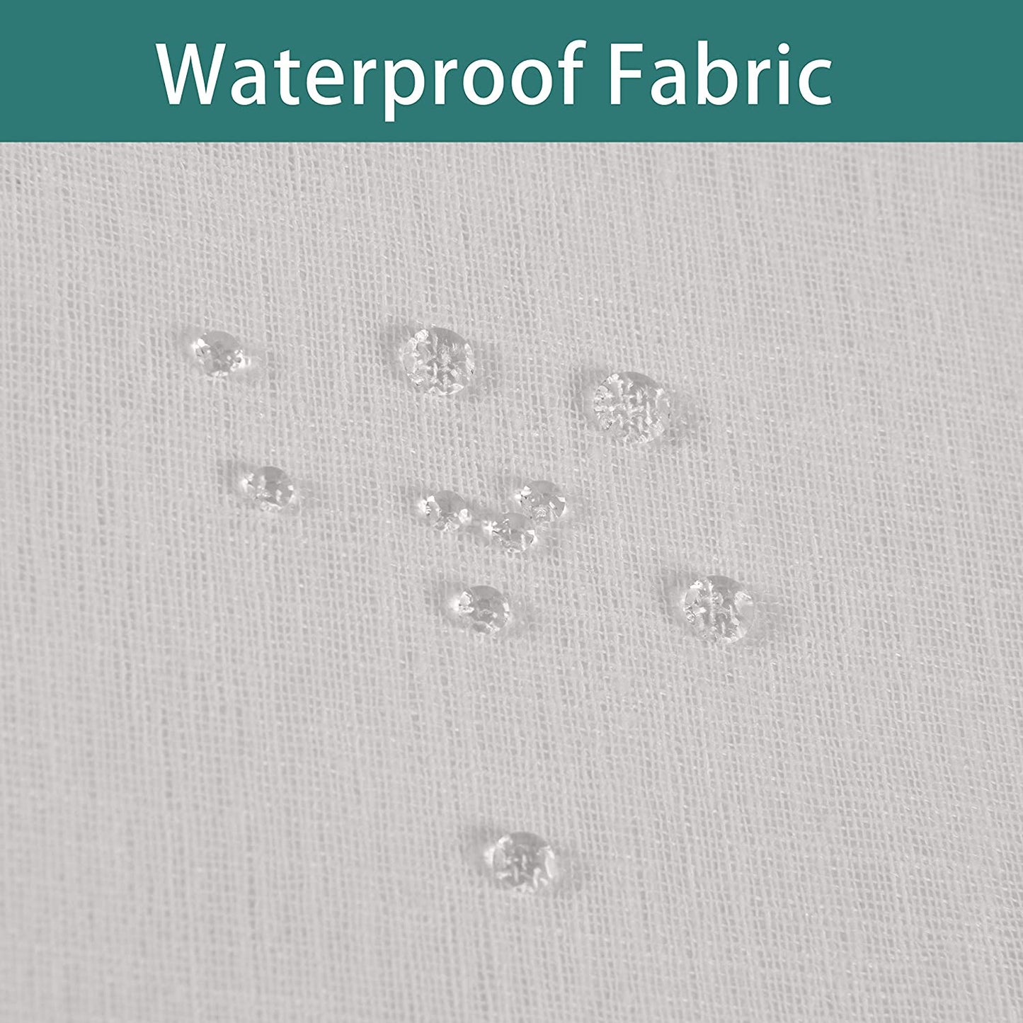 Burlap Linen Look Outdoor Curtains for Patio - 2 Panels Waterproof Sheer Curtains for Pergola, Porch, Cabana and Gazebo Grommet Indoor/Outdoor Voile Sheer Drapes (52 X 120 Inch, Ivory)