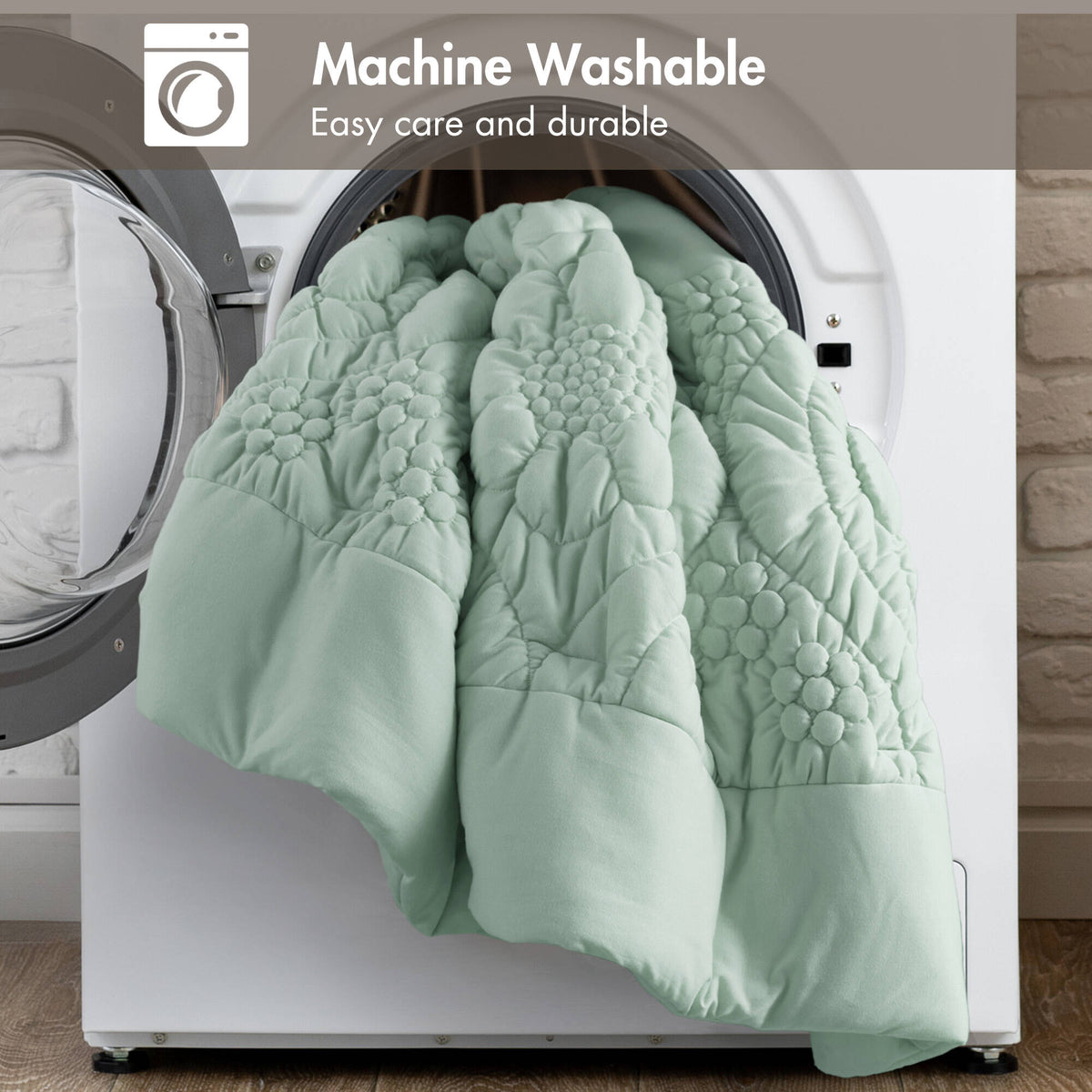 Green Floral King Comforter Set