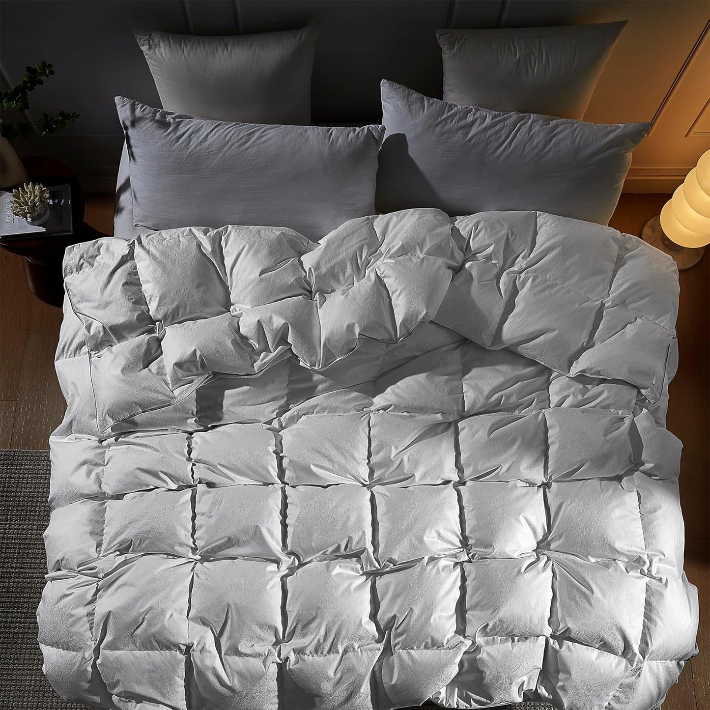 HGOOSE - Jacquard 90% Hungarian Goose down Comforter - Oversized King