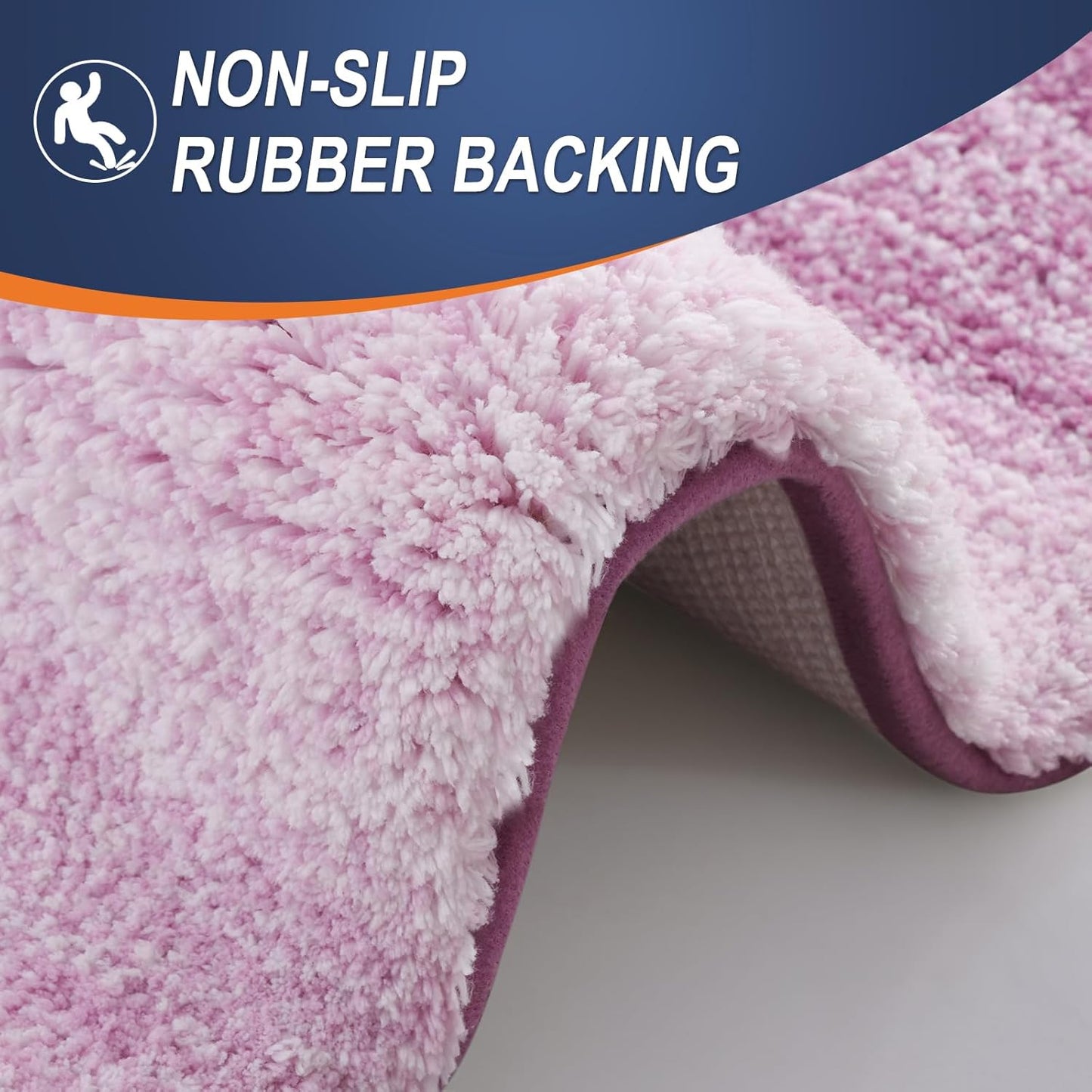 Bathroom Rugs Mat 24X16, Extra Soft Absorbent Microfiber Bath Rugs, Rubber Backing, Quick Dry, Washable Bath Mats for Bathroom Floor, Tub and Shower, Home Decor Accessories, Pinkish-Purple