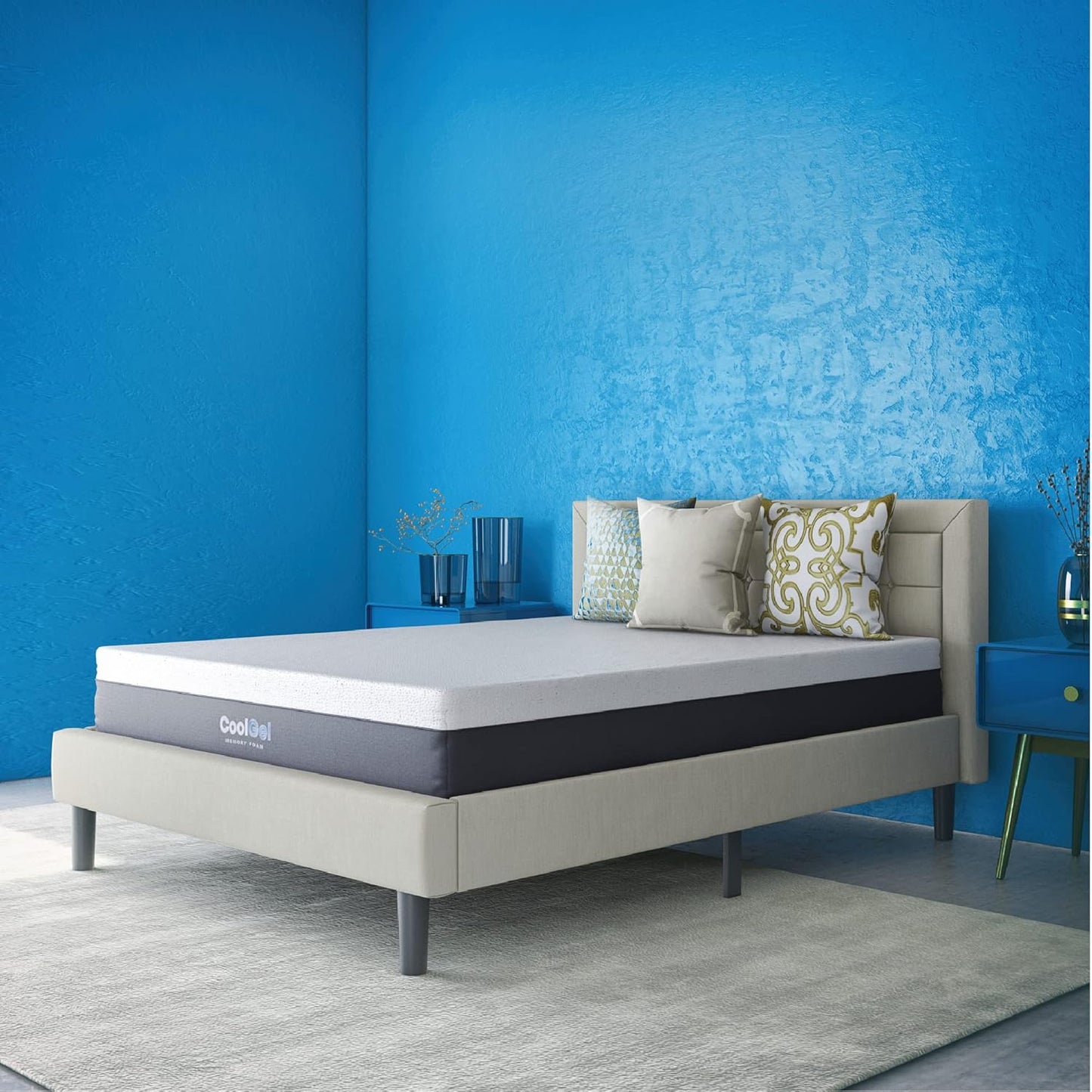 12 Inch King Mattress Memory Foam Medium Firm, King Size Memory Foam Mattress Cooling, Made in the USA, 12" Depth with Pressure Relief, Certipur-Us Certified No Fiberglass, Coolgel Bed
