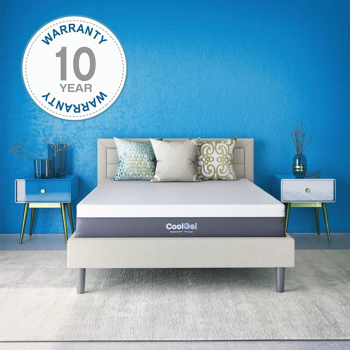 12 Inch King Mattress Memory Foam Medium Firm, King Size Memory Foam Mattress Cooling, Made in the USA, 12" Depth with Pressure Relief, Certipur-Us Certified No Fiberglass, Coolgel Bed