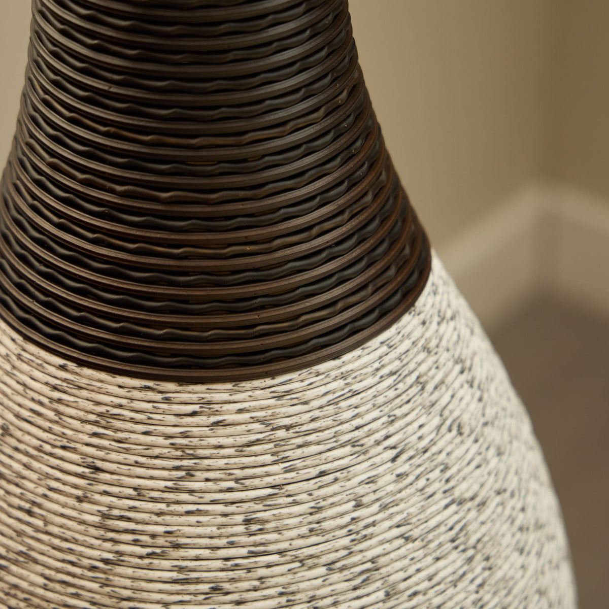 Tall Designer Floor Vase With Elegant 2 Tone