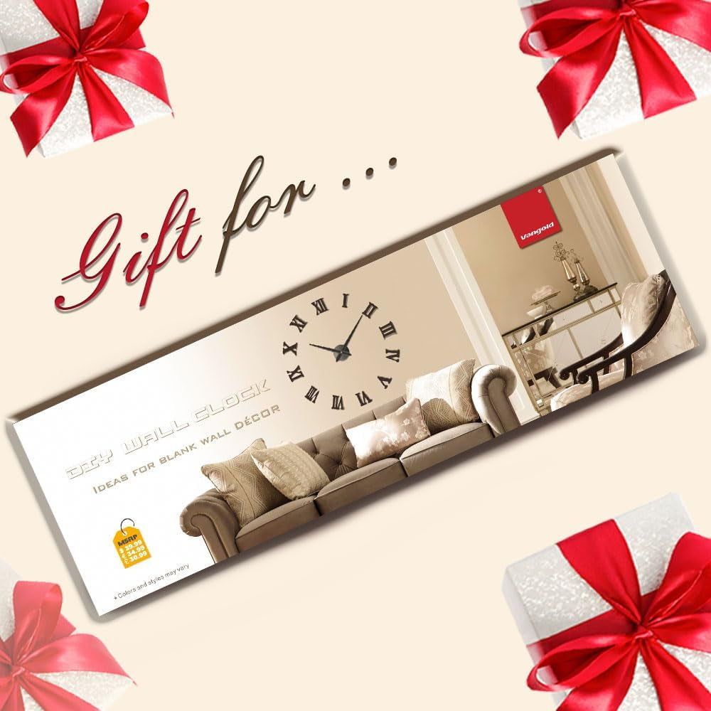 Wall Clock 26"~39",Super Long Warranty 90 Days, Free Replacement Quality Problems;Noble Stylish Oversized Numeral Modern Home for Living Room,Kitchen,Farmhouse,Fireplace(Mirror Silver)