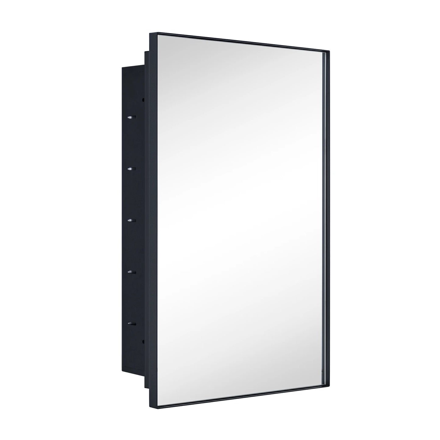 Black Medicine Cabinet, 16X26 Inches, Recessed, Framed Mirror