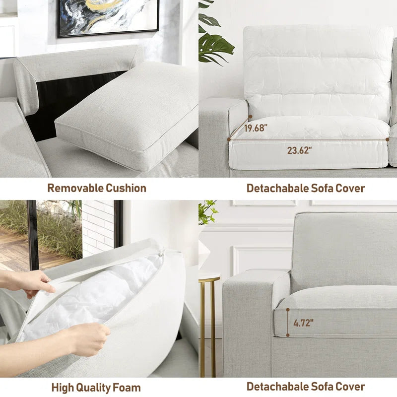 88.58" Luxury Modern Upholstered Sofa for Living Room, Couches with Solid Wood Frame