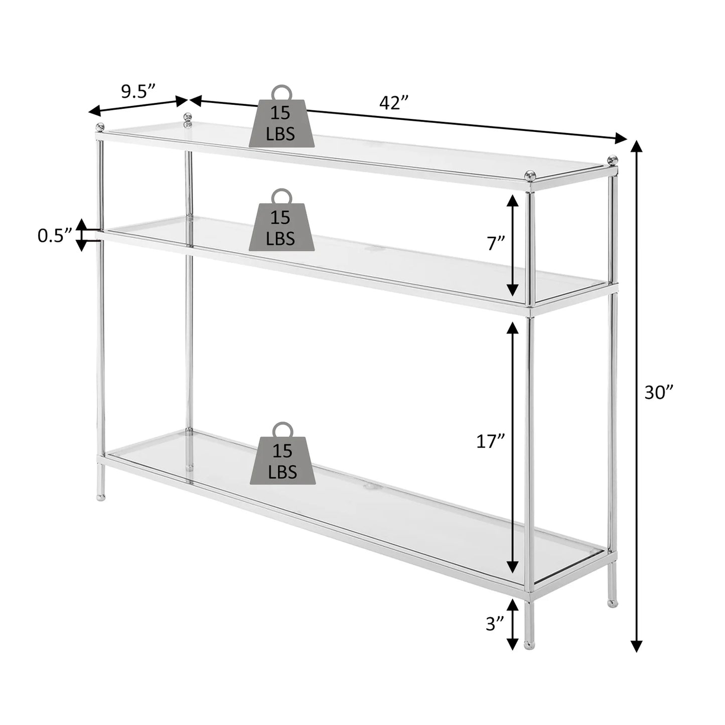 Contemporary Gold Metal Royal Crest Console Table