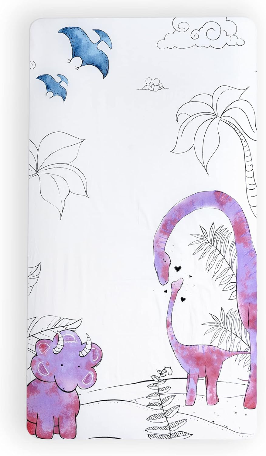 - Fitted Crib Sheet, Super Soft Breathable 100% Cotton Baby Crib Sheet for Standard Crib Mattresses and Toddler Beds, 28 In. X 52 In. - Pink Dinosaur