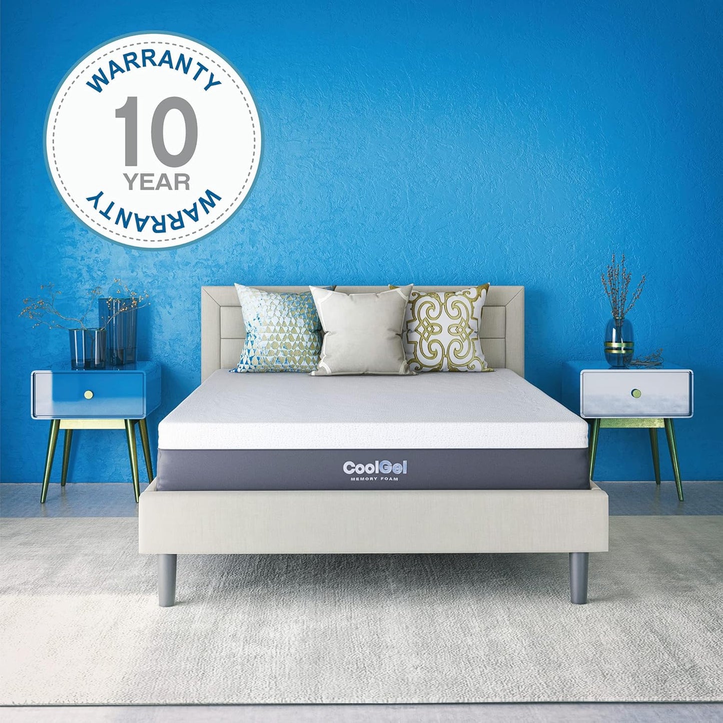 12 Inch King Mattress Memory Foam Medium Firm, King Size Memory Foam Mattress Cooling, Made in the USA, 12" Depth with Pressure Relief, Certipur-Us Certified No Fiberglass, Coolgel Bed
