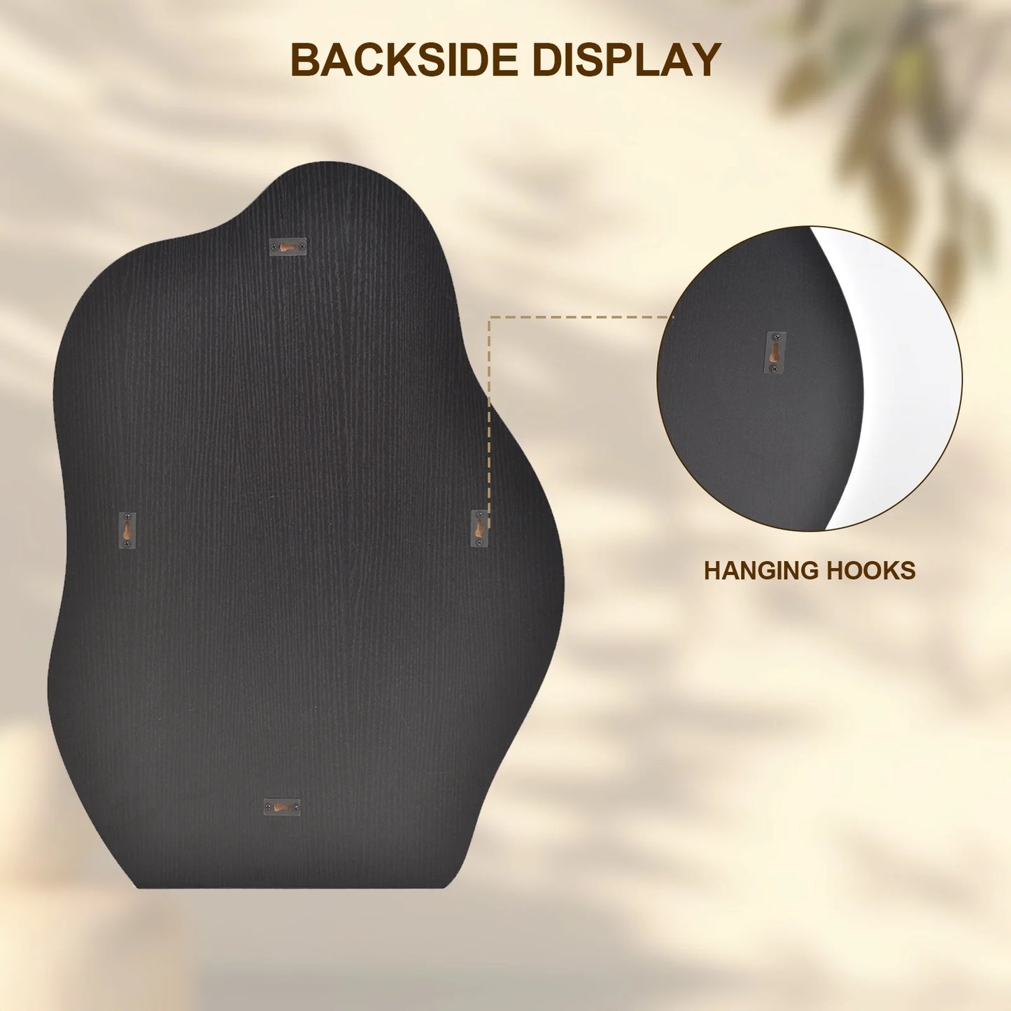 24" X 32" Vanity Mirror Wall Wavy Mirror Bathroom Mirror Decor , Black