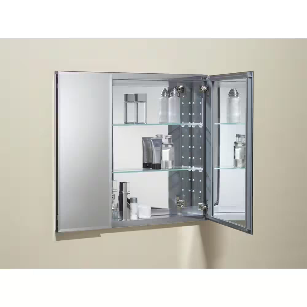30 In. W X 26 In. H Beveledtwo-Door Recessed or Surface Mount Medicine Cabinet with Mirror Interior