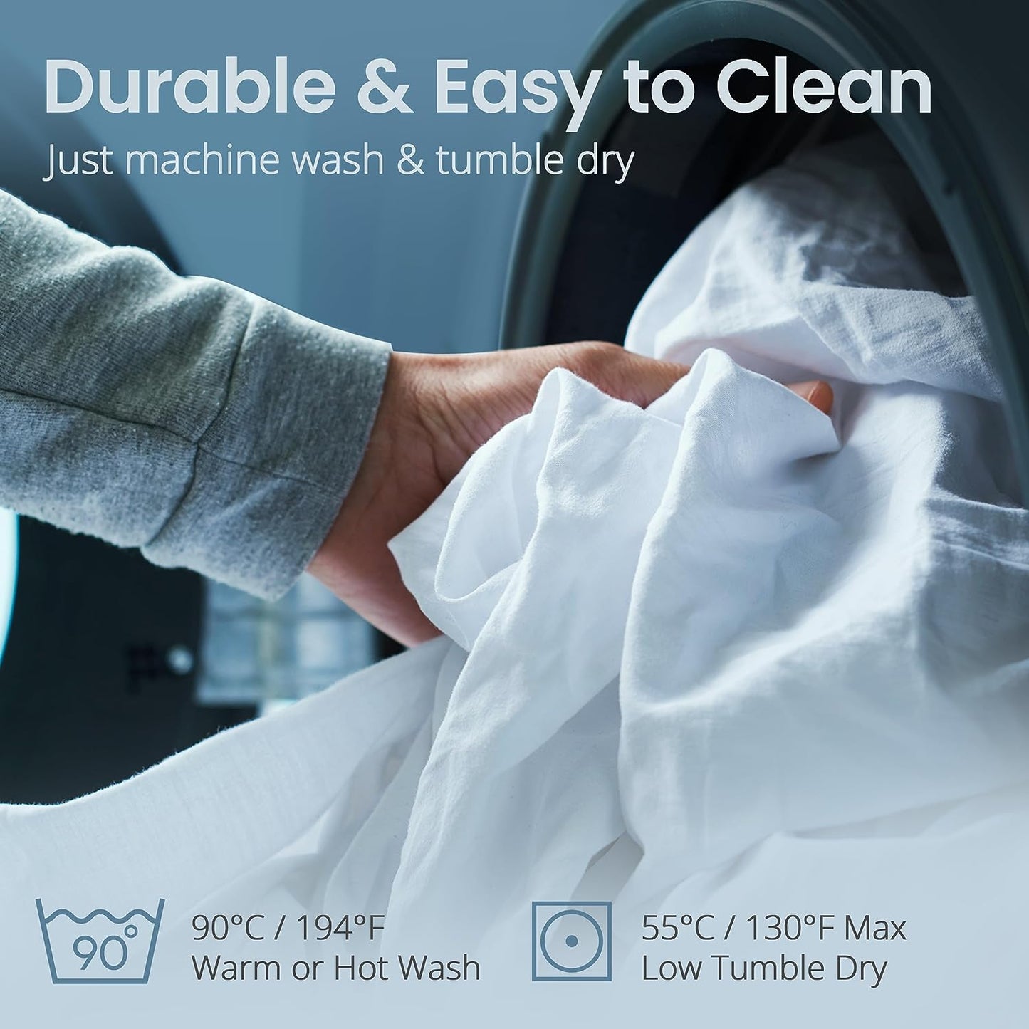 Waterproof Full Size Mattress Protector - Fitted with Stretchable Pockets - Machine Washable Cotton Mattress Cover for Bed
