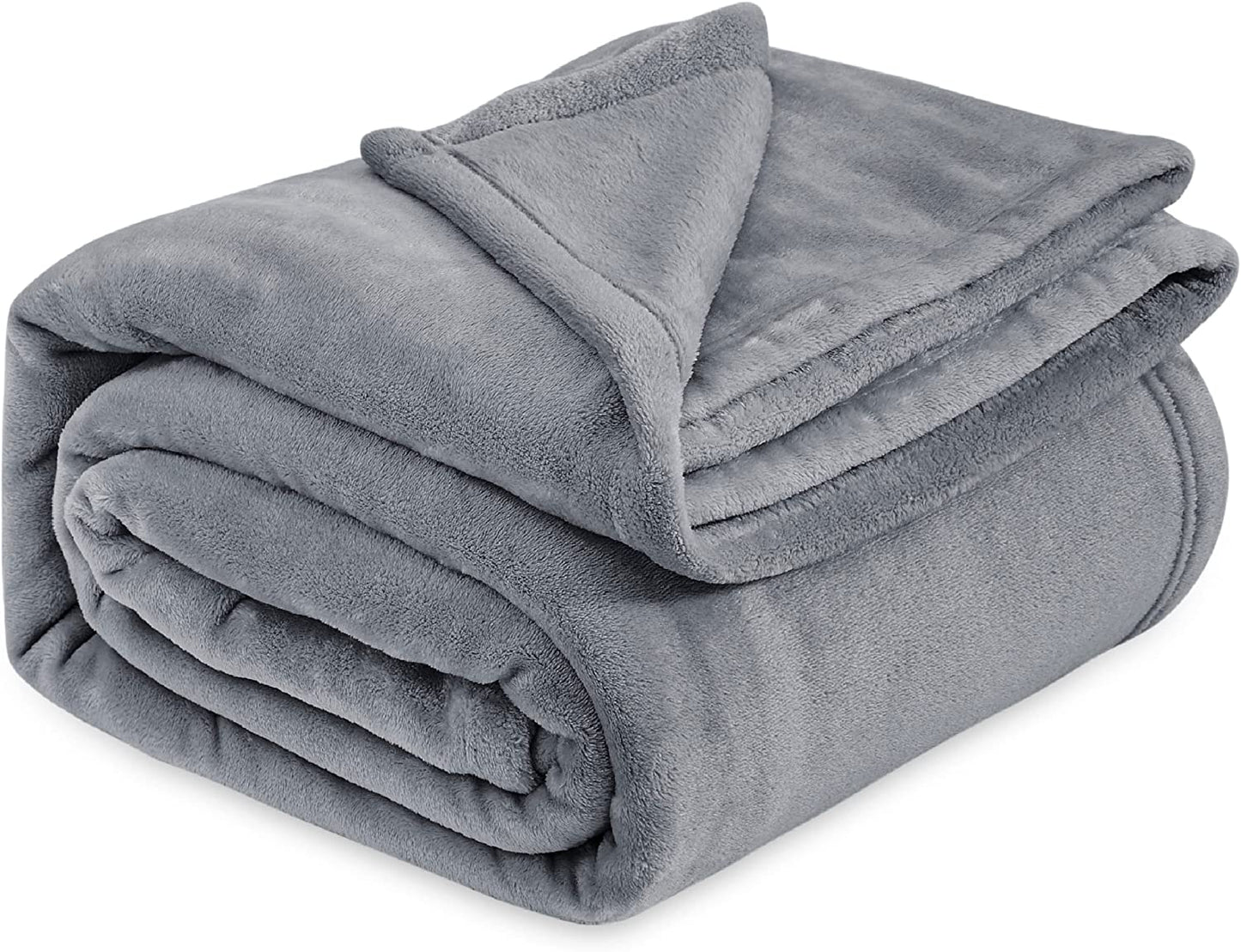 Fleece King Size Blankets for Bed Grey - Soft Lightweight Plush Cozy Fuzzy Luxury Warm Winter Blanket Microfiber, Room Home Decor Gifts for Women and Men, 108X90 Inches