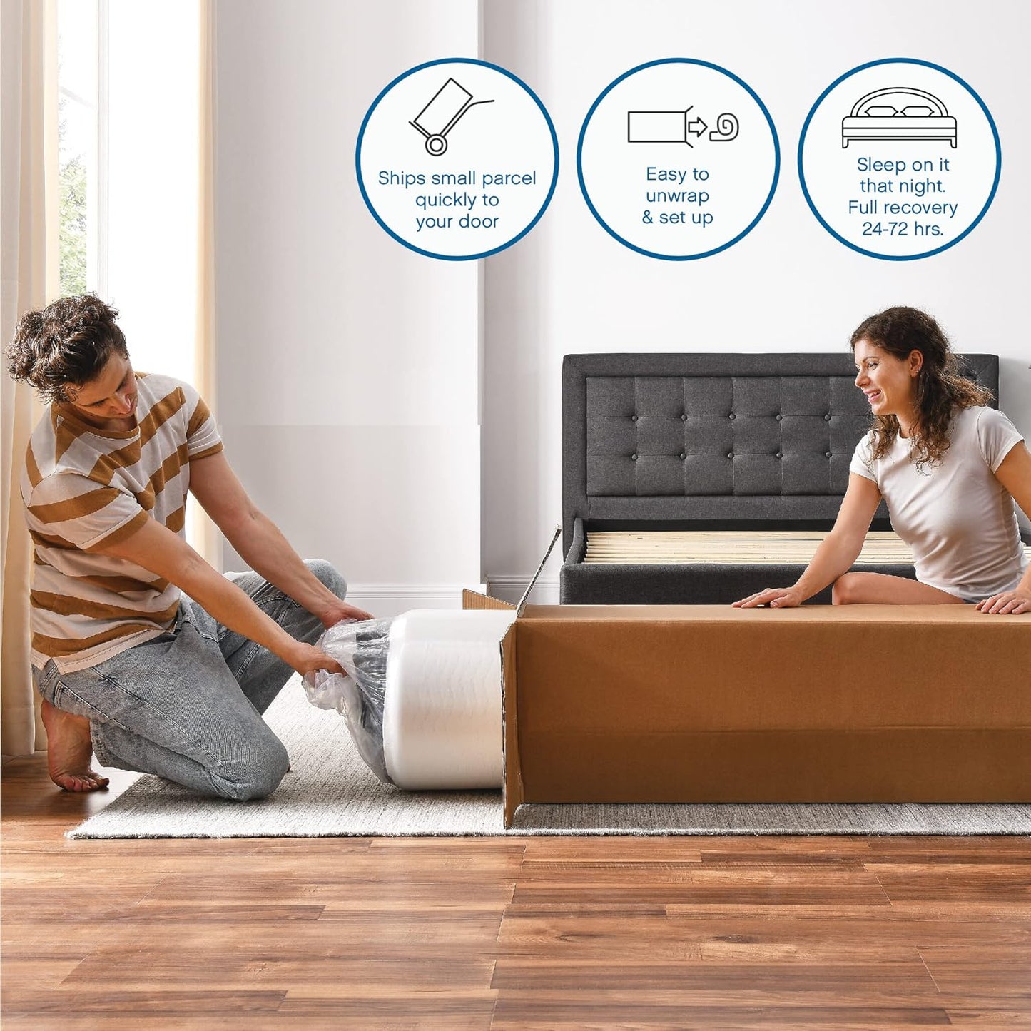 12 Inch King Mattress Memory Foam Medium Firm, King Size Memory Foam Mattress Cooling, Made in the USA, 12" Depth with Pressure Relief, Certipur-Us Certified No Fiberglass, Coolgel Bed