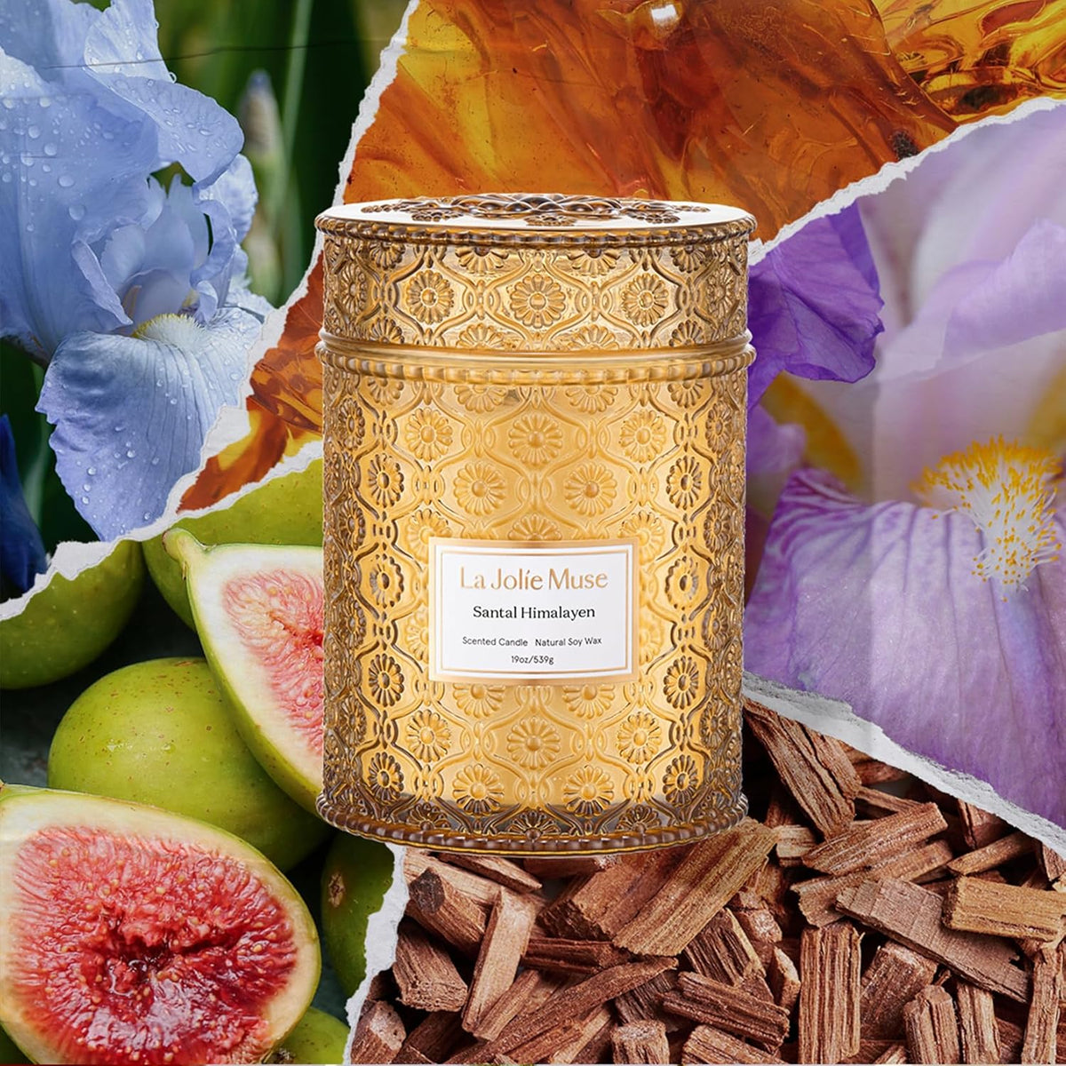 Santal Himalayen Scented Candles for Home, 19 Oz Natural Soy