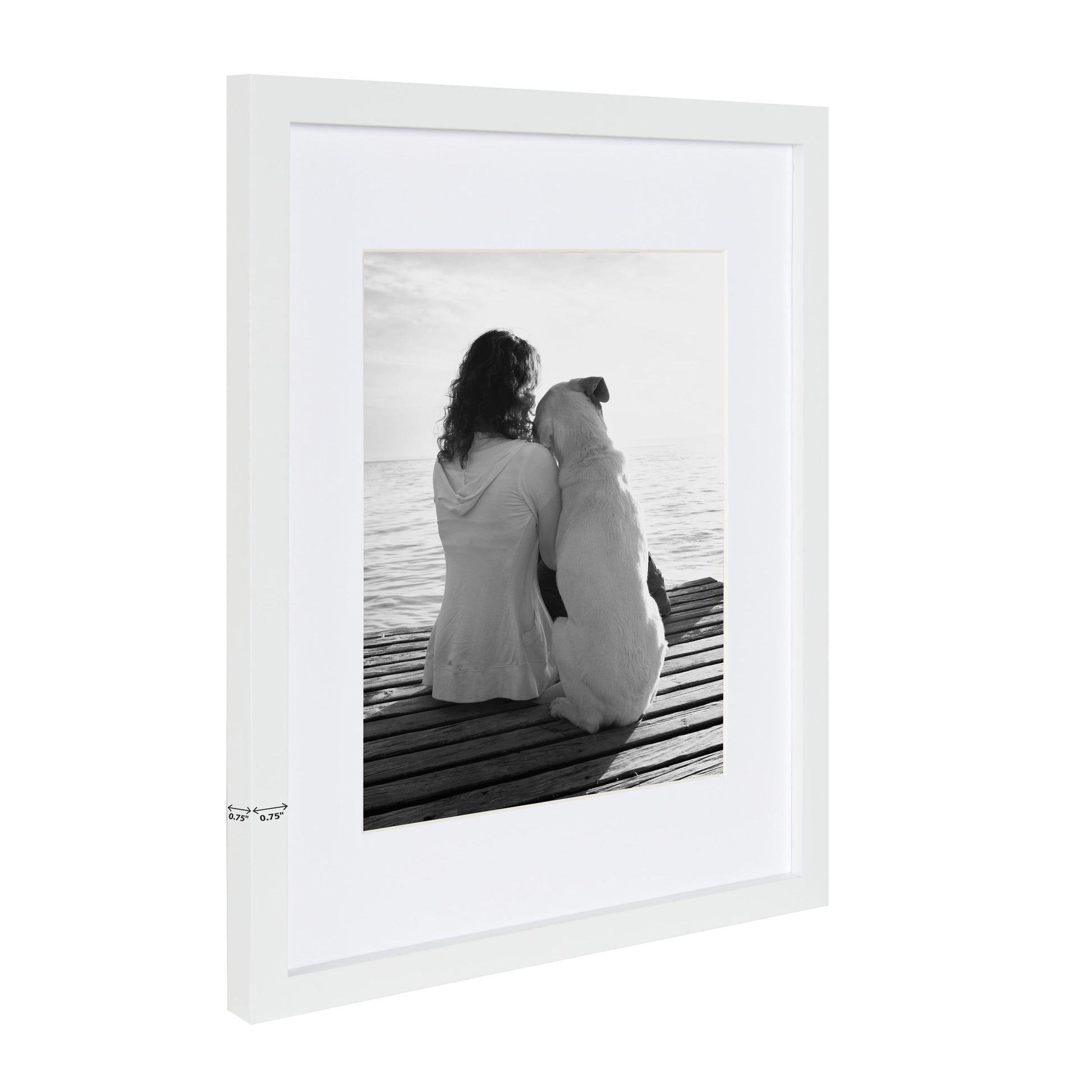 Gallery Wood Photo Frame Set for Customizable Wall Display, White 11X14 Matted to 8X10, Pack of 4