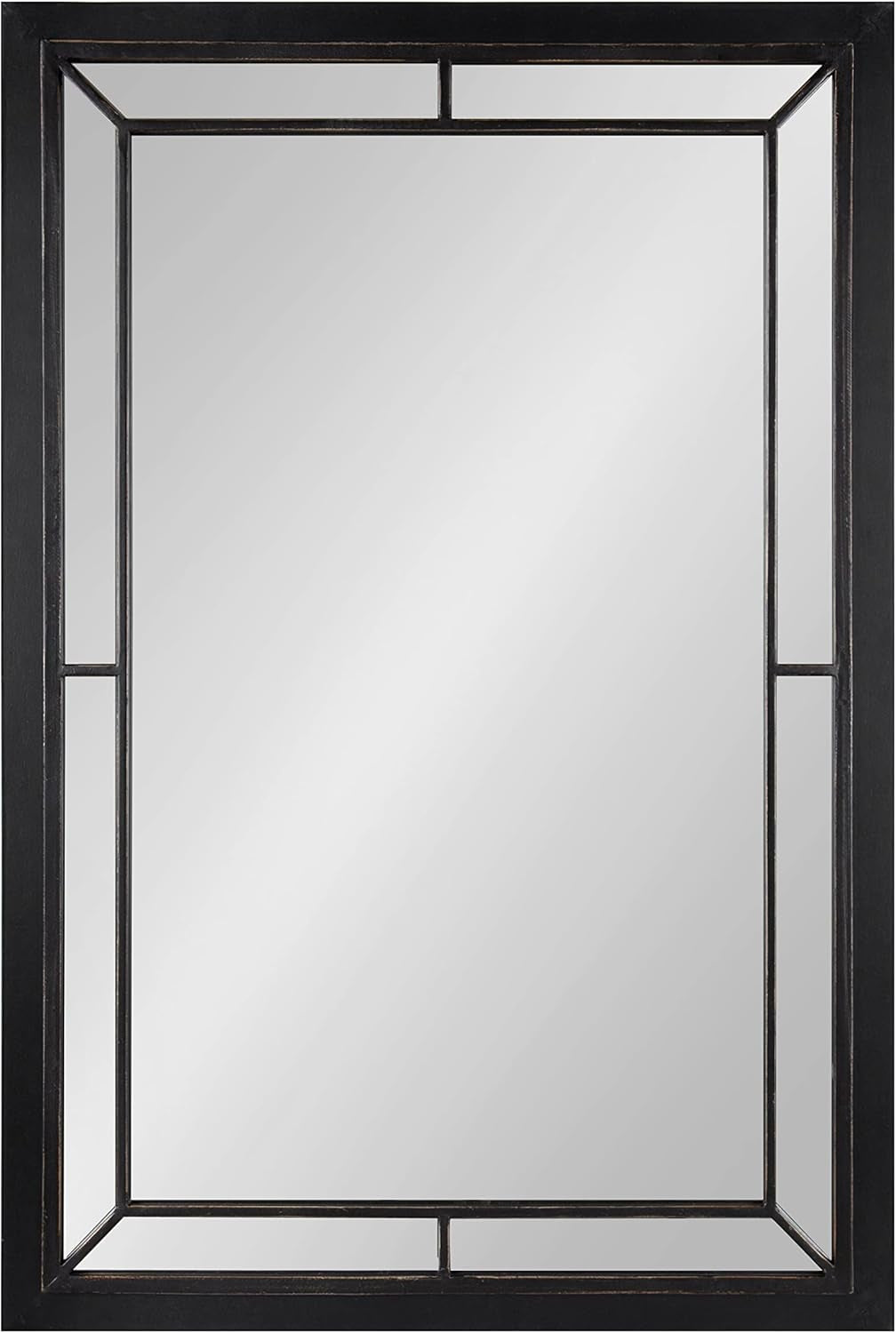 Audubon Farmhouse Wall Mirror, 24 X 36, Black, Decorative Modern Rectangle Mirror for Wall