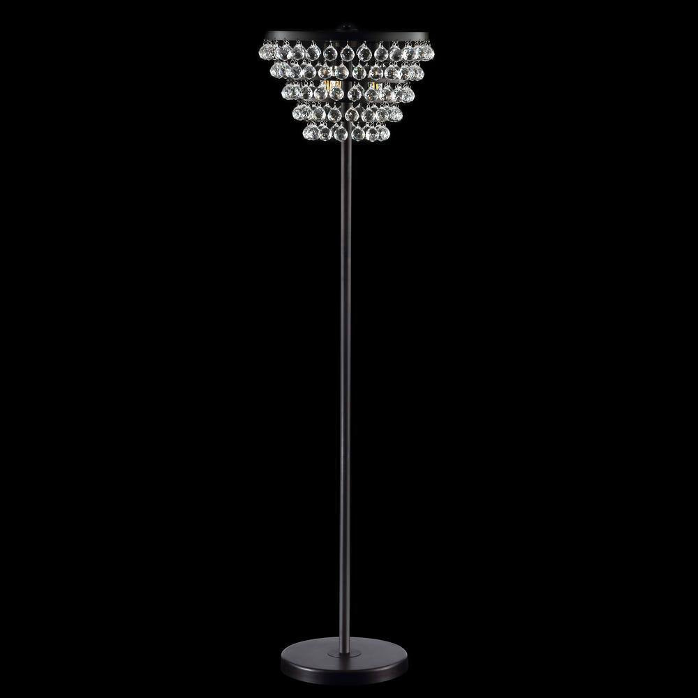 Jemma 60 In. Bronze/Clear Crystal/Metal LED Floor Lamp