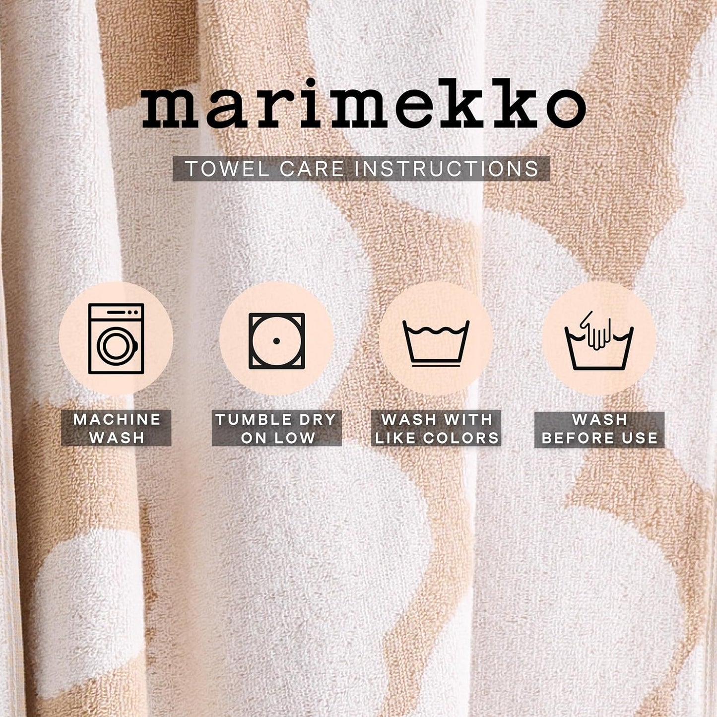 MARIMEKKO Unikko Terry Cotton Bath Towel (Dark Blue) – Floral Patterned Bath Towels – 59 in X 28 In