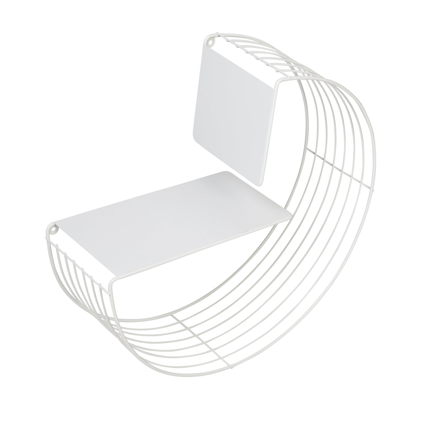 17.7" W X 17.7" H Steel Floating Circular Accent Shelf, White