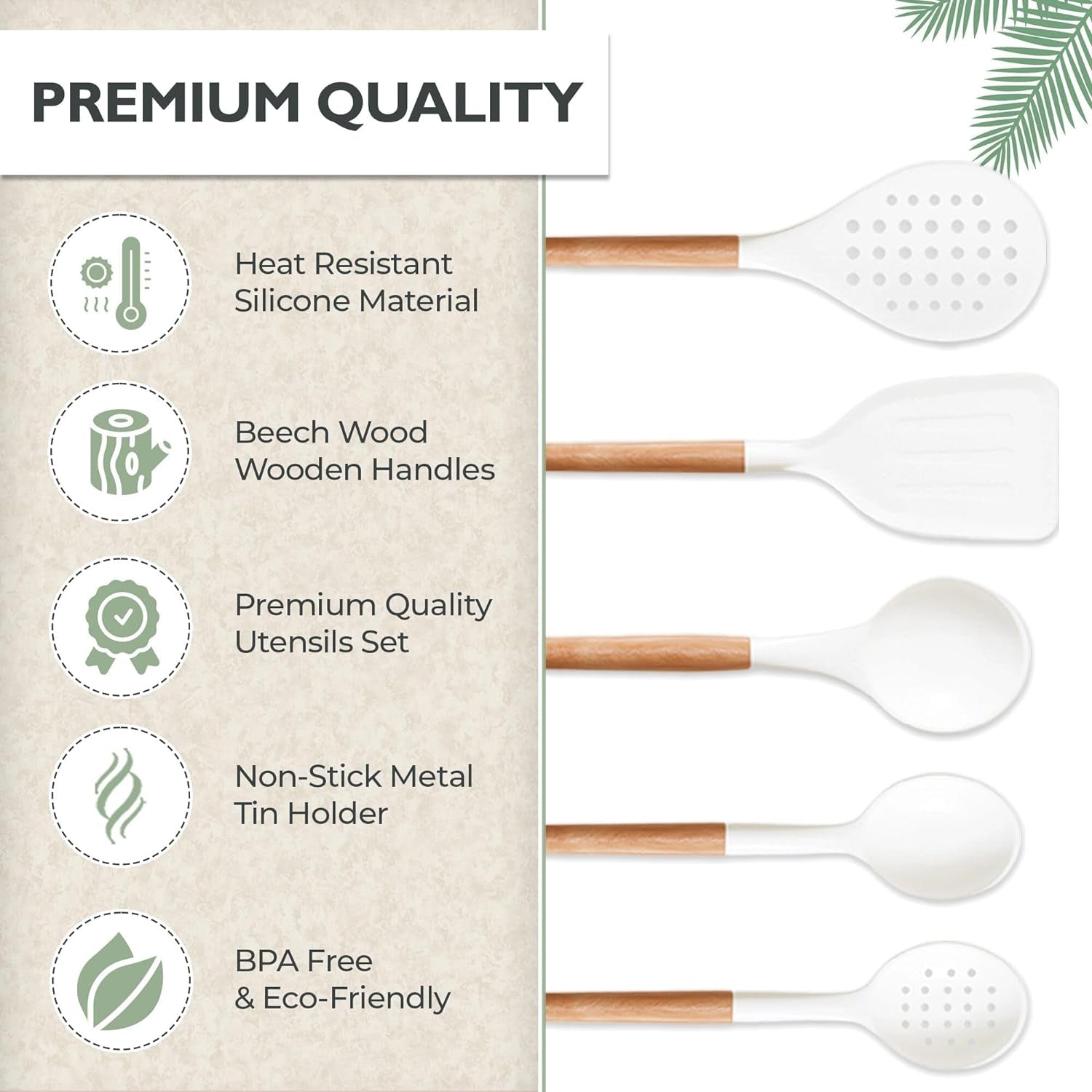 Silicone Cooking Utensils Set White – 11 Pcs Silicone Spatula Sets for Cooking | Heat-Resistant, Bpa-Free Kitchen Utensils Set for Cooking & Baking | Non Toxic Cooking Utensils Set with Utensil Holder