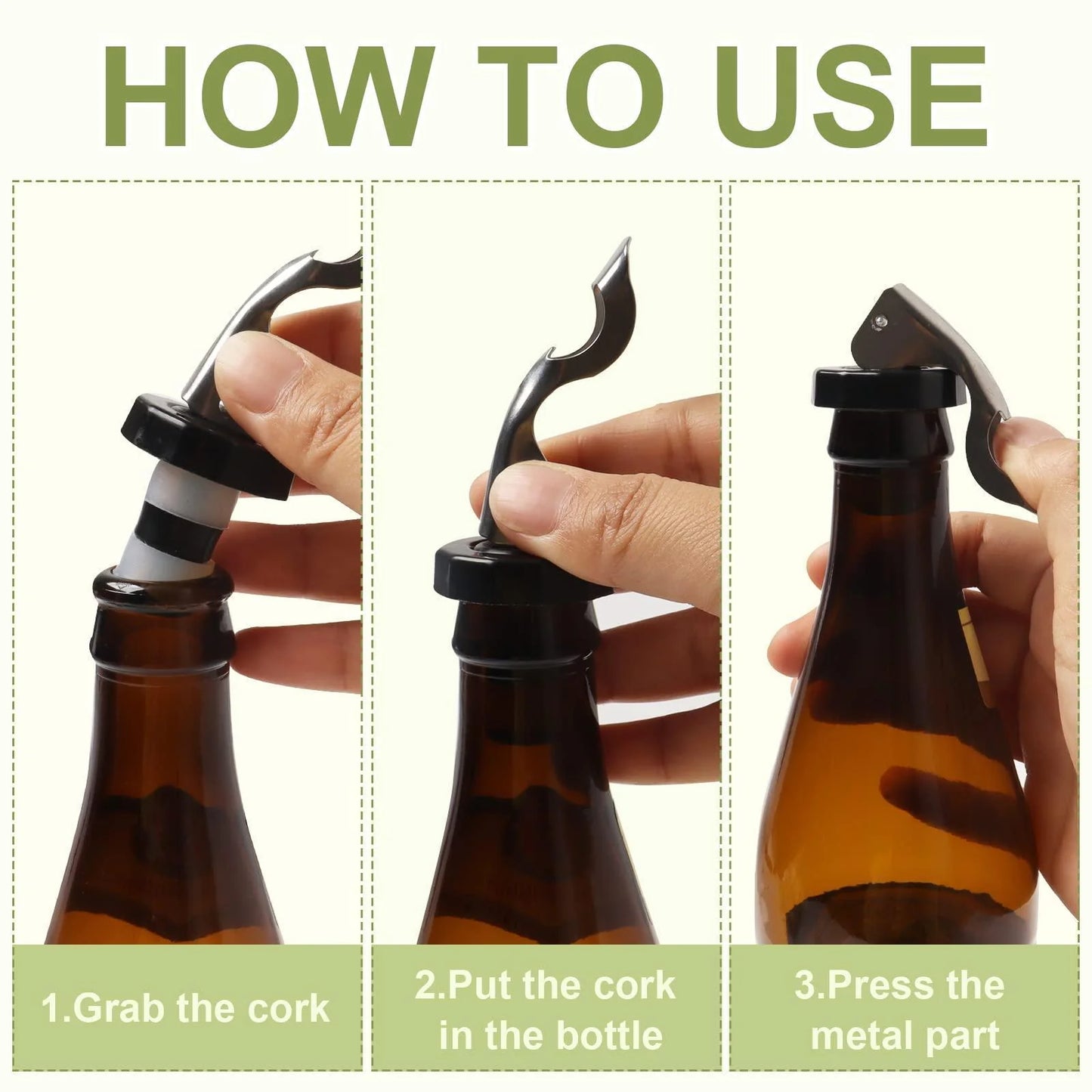 Wine Stoppers 6 PCS Silicone Bottle Stopper Expanding Manual Beverage Bottle Stopper Wine Bottle Cork