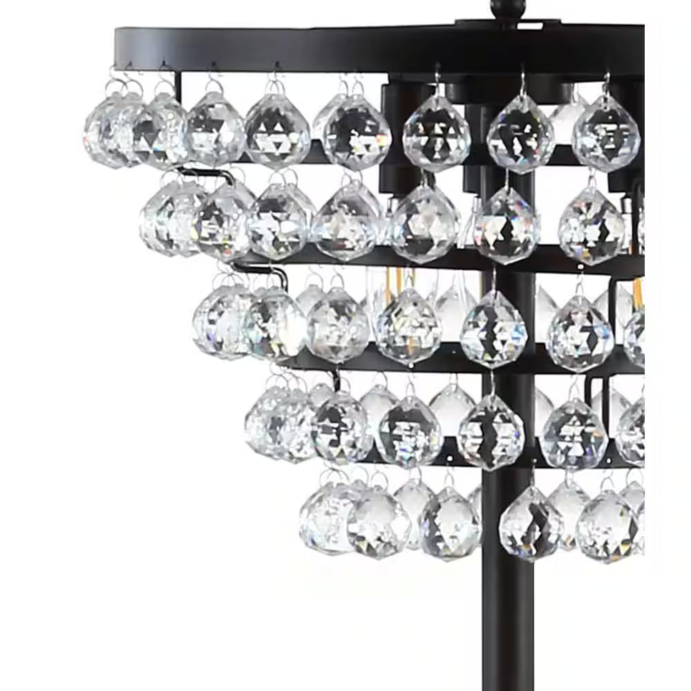 Jemma 60 In. Bronze/Clear Crystal/Metal LED Floor Lamp