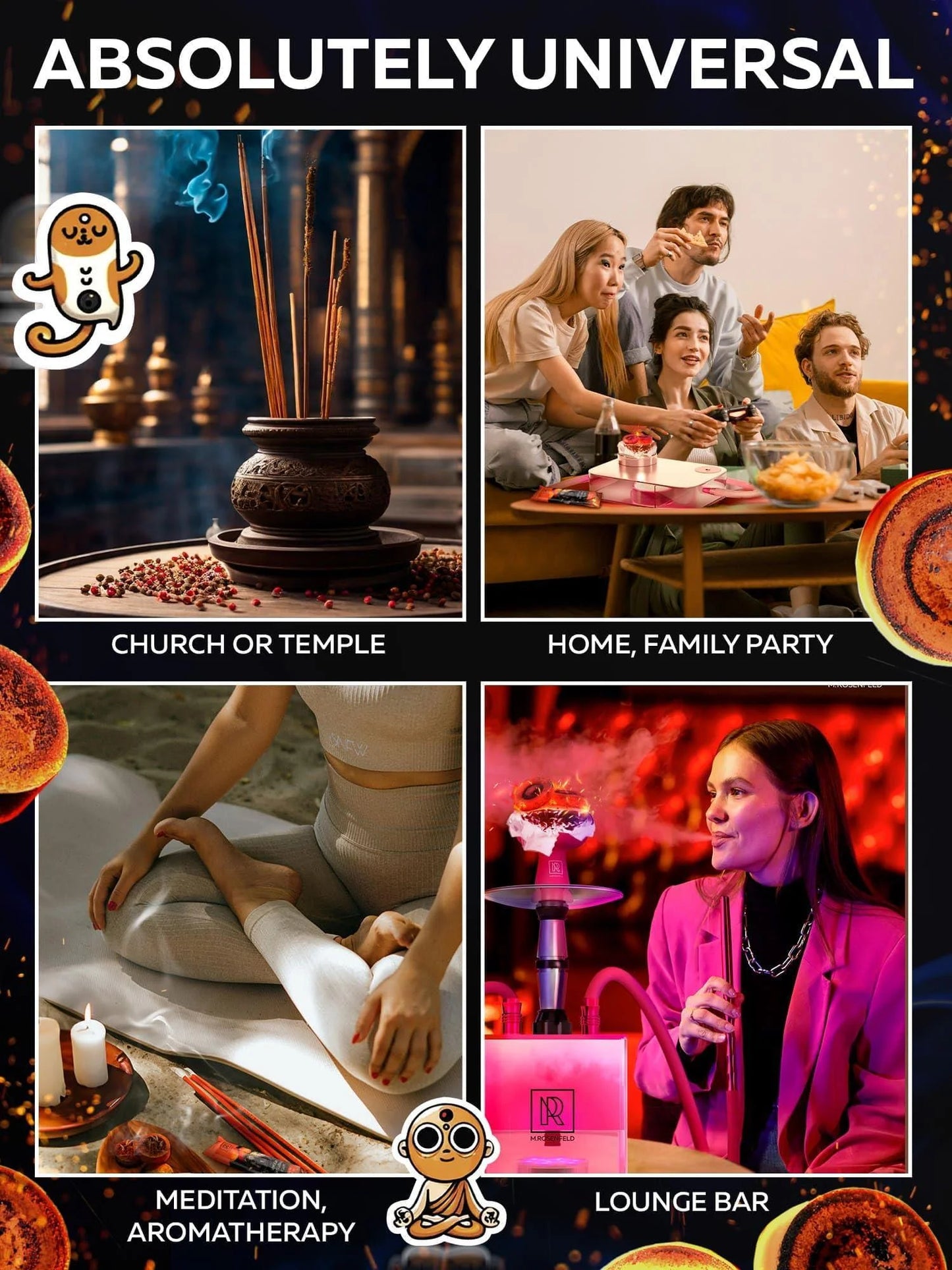 200 Pcs Charcoal Tablets for Incense – Quick Light Charcoal Tablets (20 Roll)