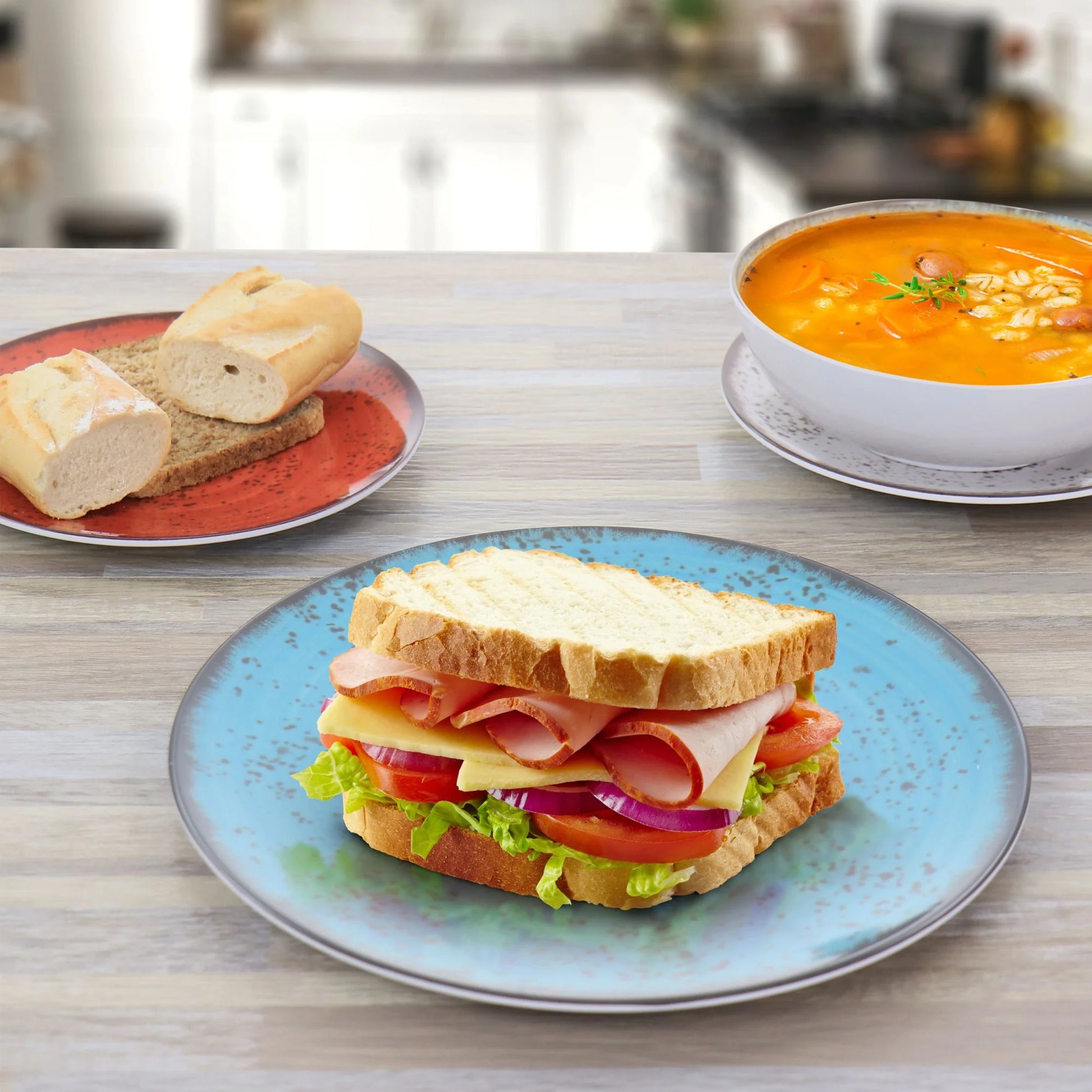 Pryce 12 Piece Melamine Dinnerware Set Is Assorted Colors
