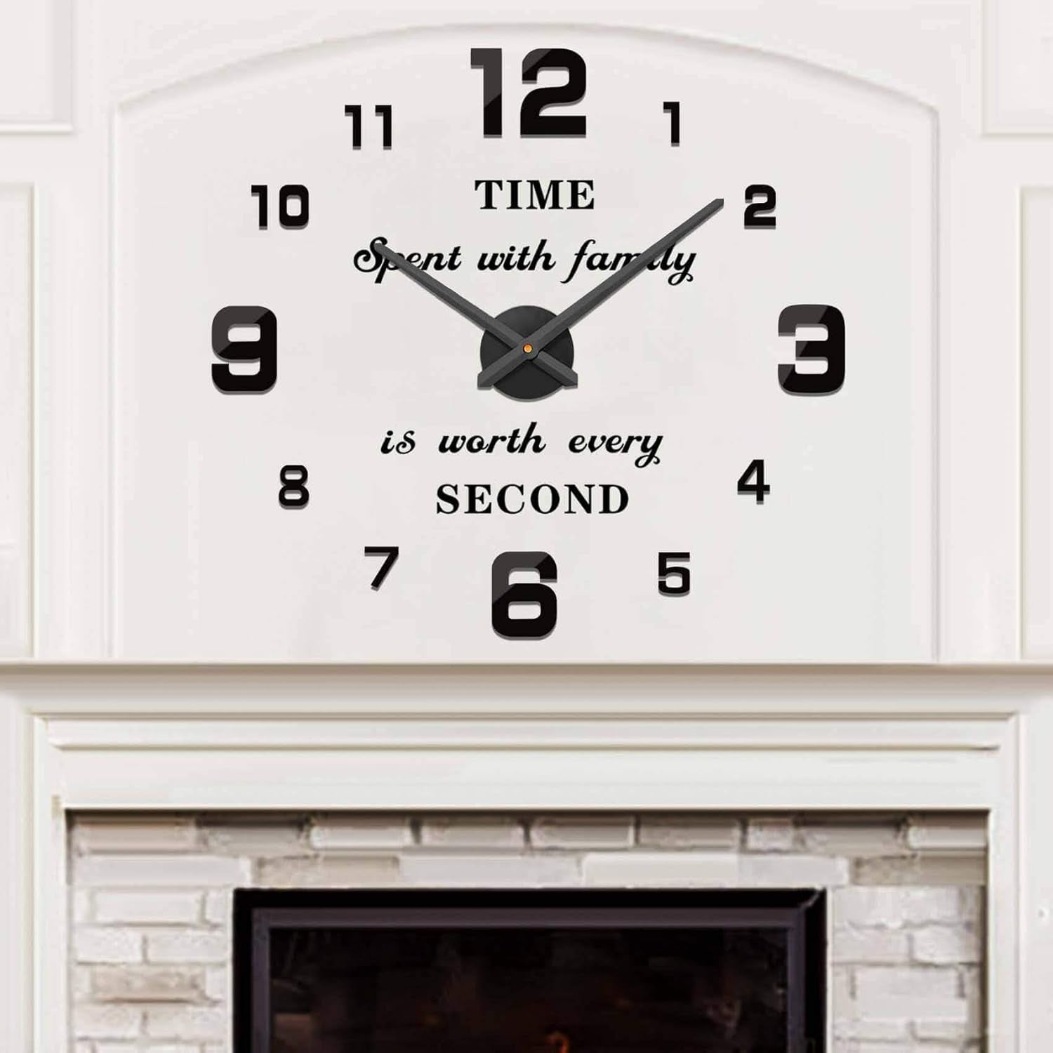 Wall Clock Big Wall Clocks for Living Room Decor, Decorative Wall Clocks Battery Operated (Black Wall Decor)