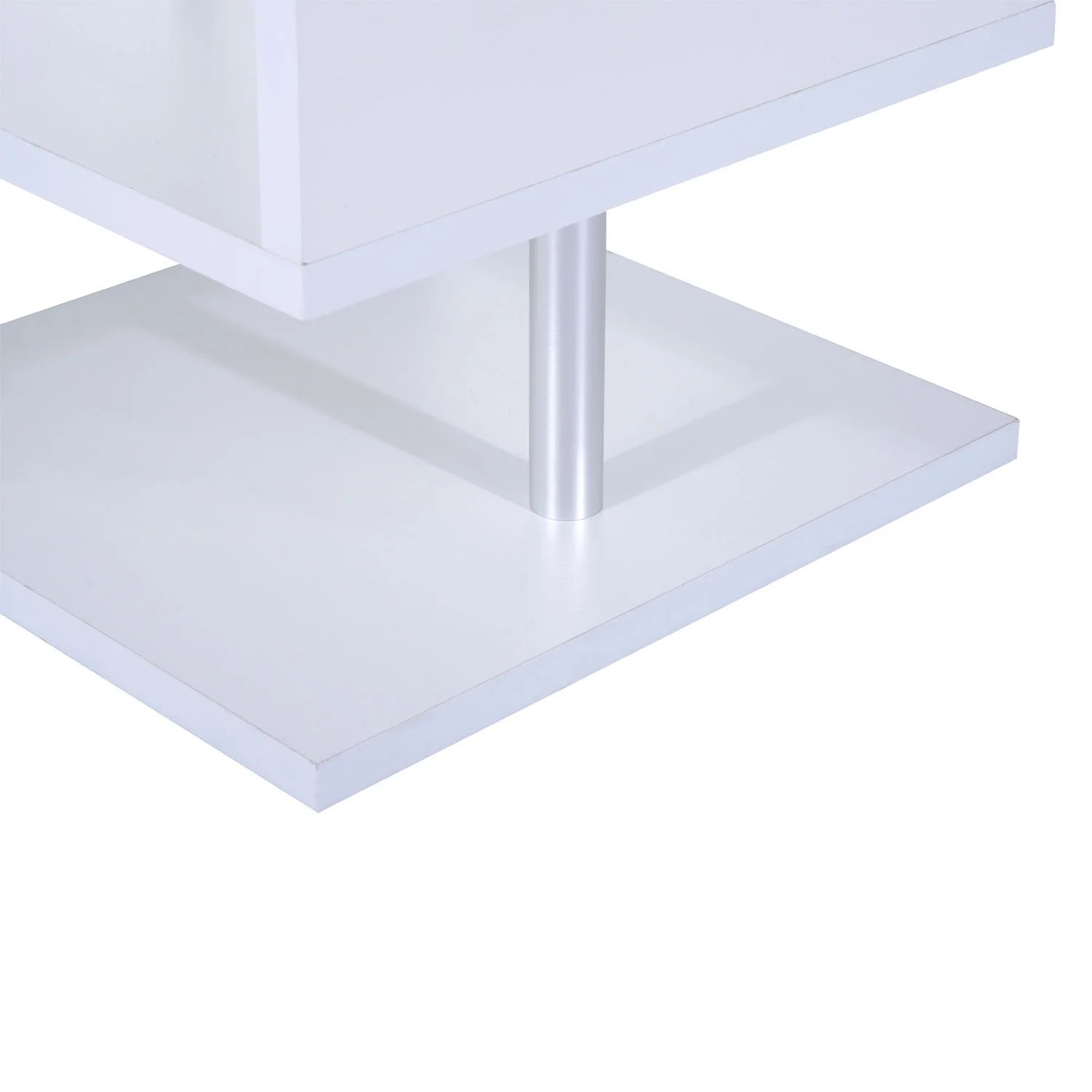 20" Modern Designer S-Shaped Multi Level Accent End Table Shelf - White