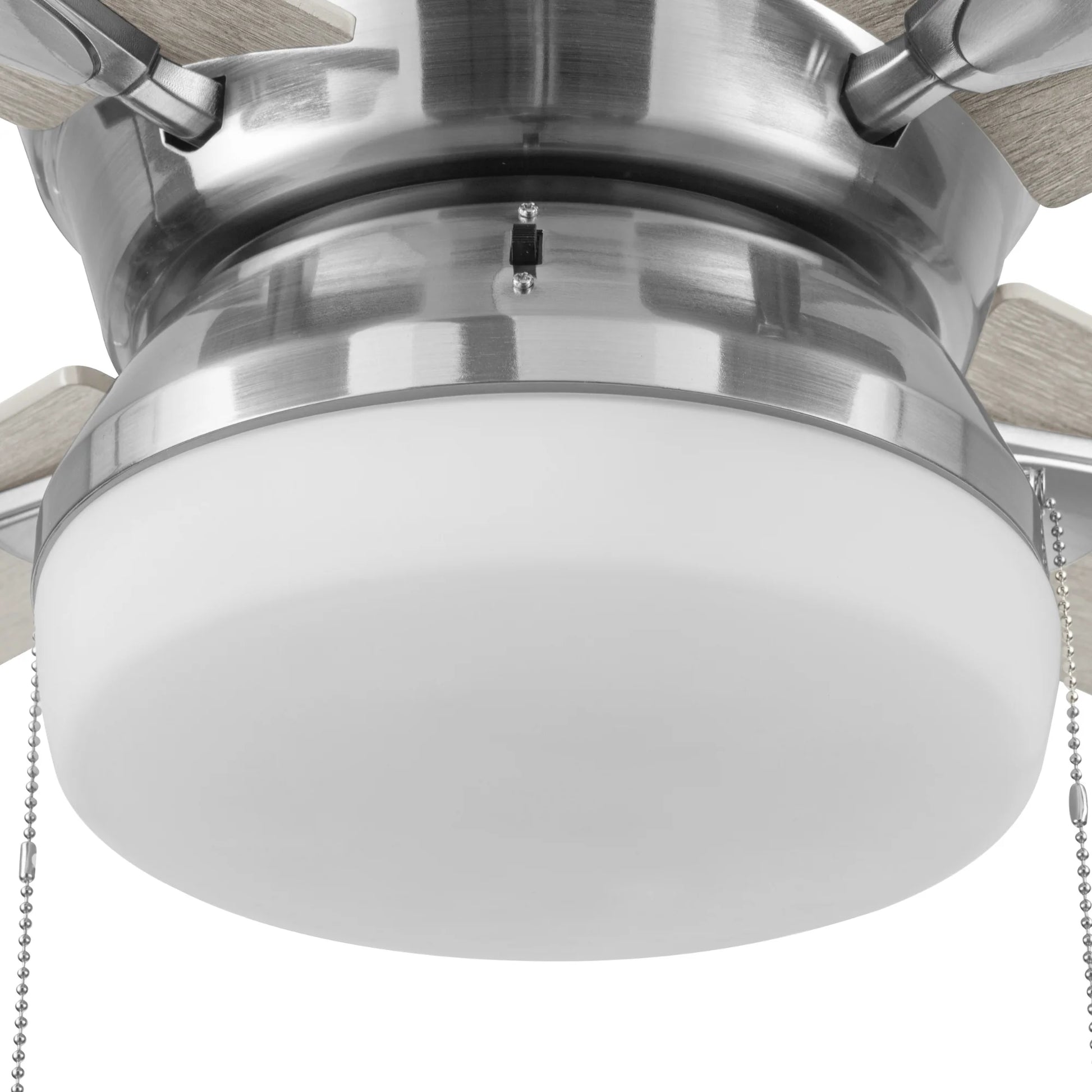 Blair 52" Nickel Modern Indoor Ceiling Fan with Light, 4 Blades, Pull Chains & Reverse Airflow