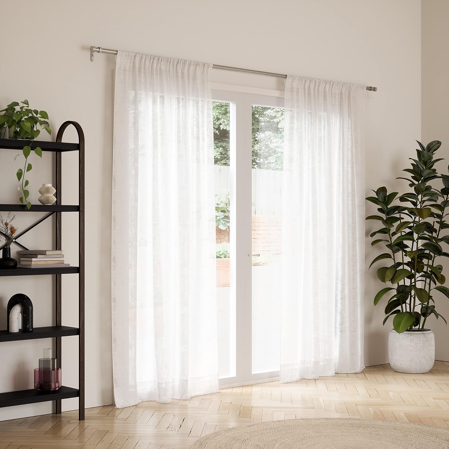 Cappa Curtain Rod, Includes 2 Matching Finials, Brackets & Hardware, 72 to 144-Inches, 2-Pack
